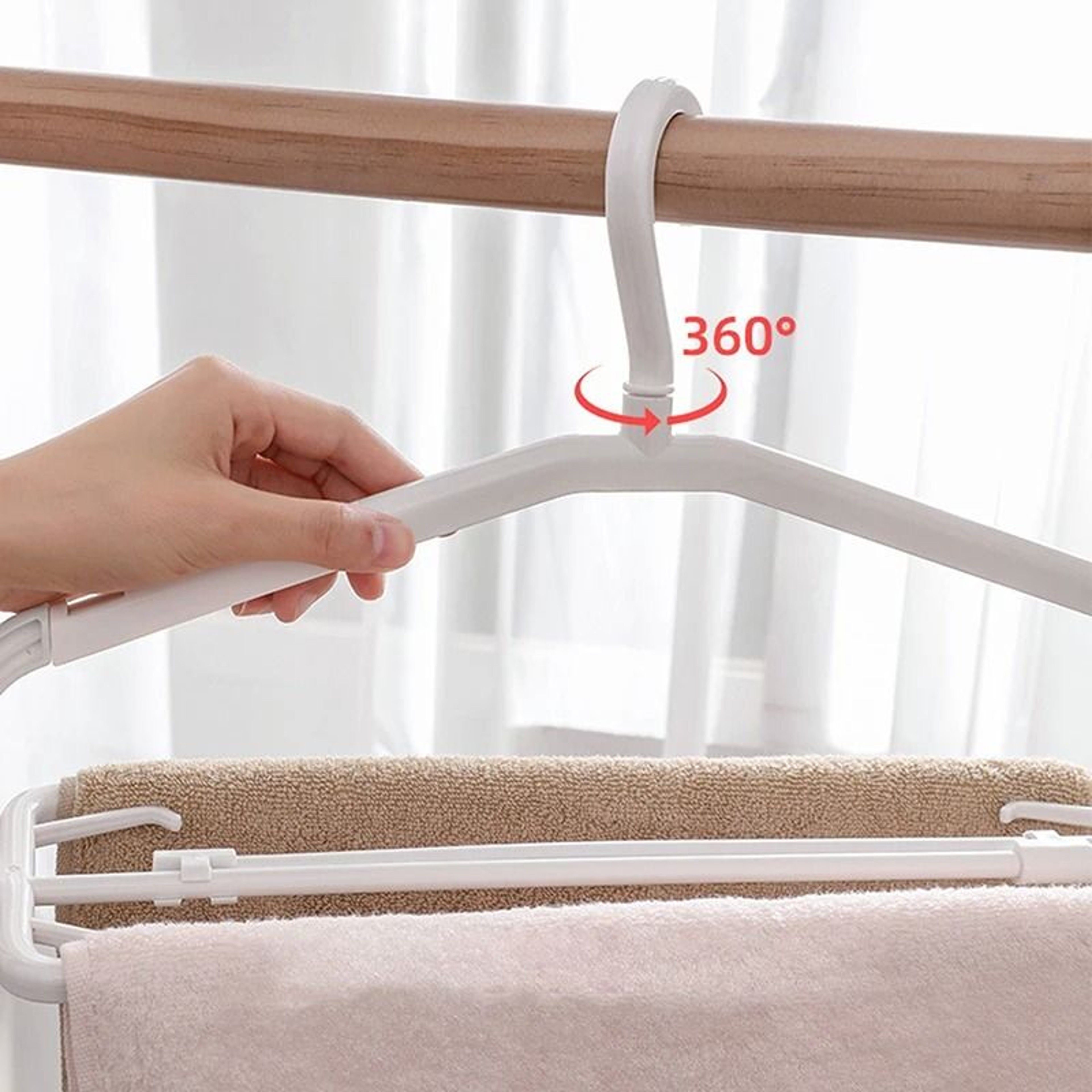 Plastic Clothes Hanger Space Saving Scalable T Shirt Dress Coat Towel Hanger 2
