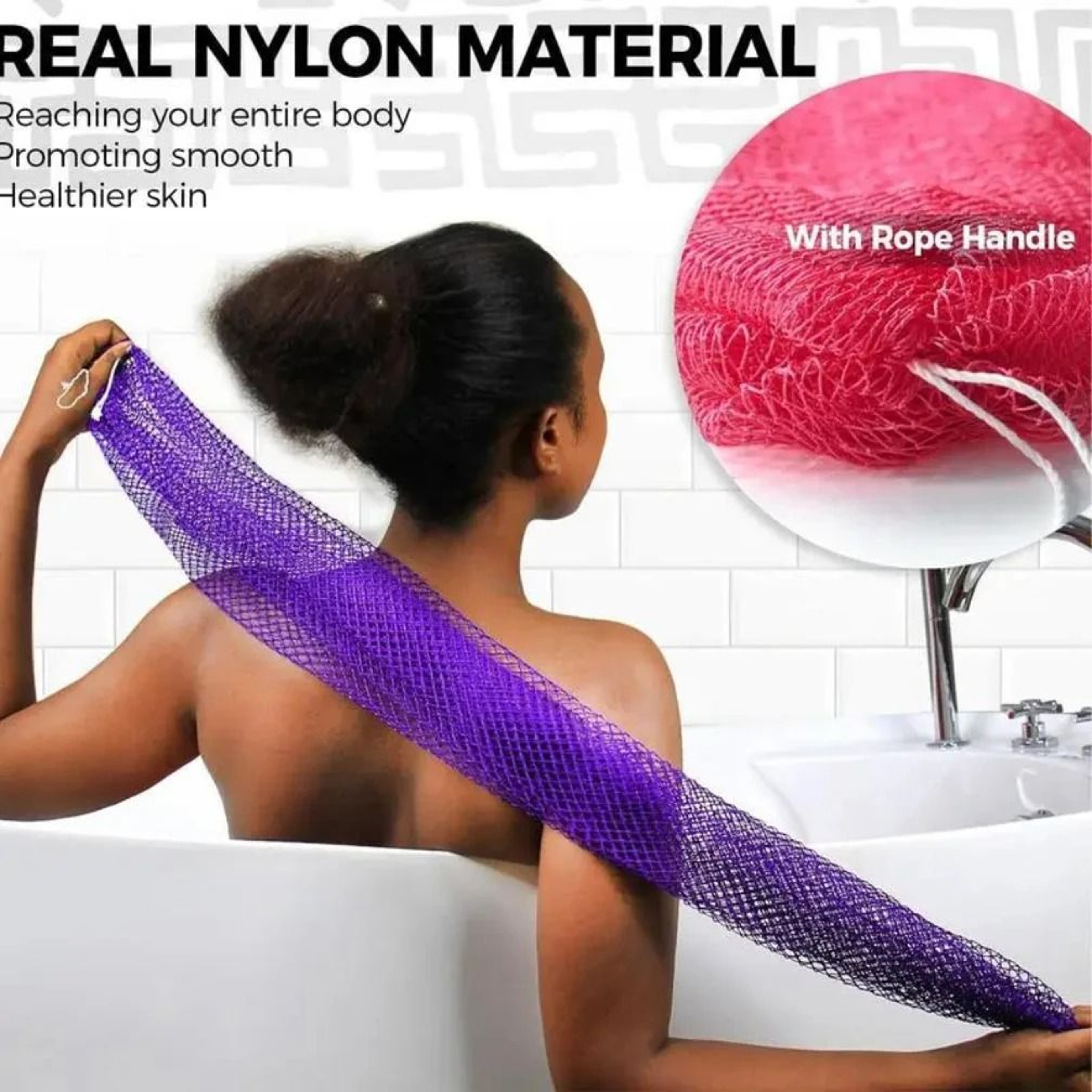African Net Exfoliating Bath Sponge Authentic Deep Cleaning Body Scrubber 1