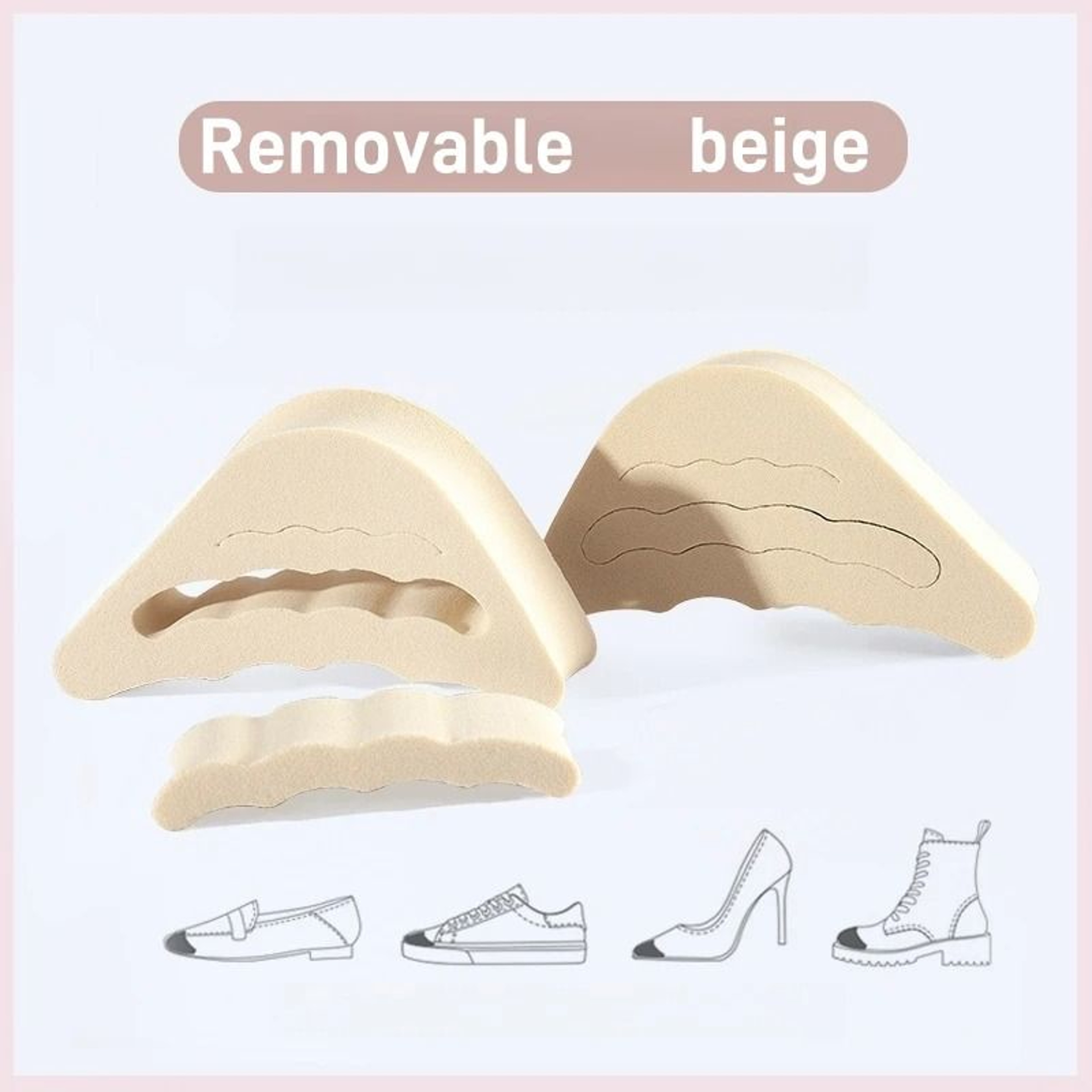 Soft Toe Plug Half Insoles For Shoe Adjustment And Comfort 7