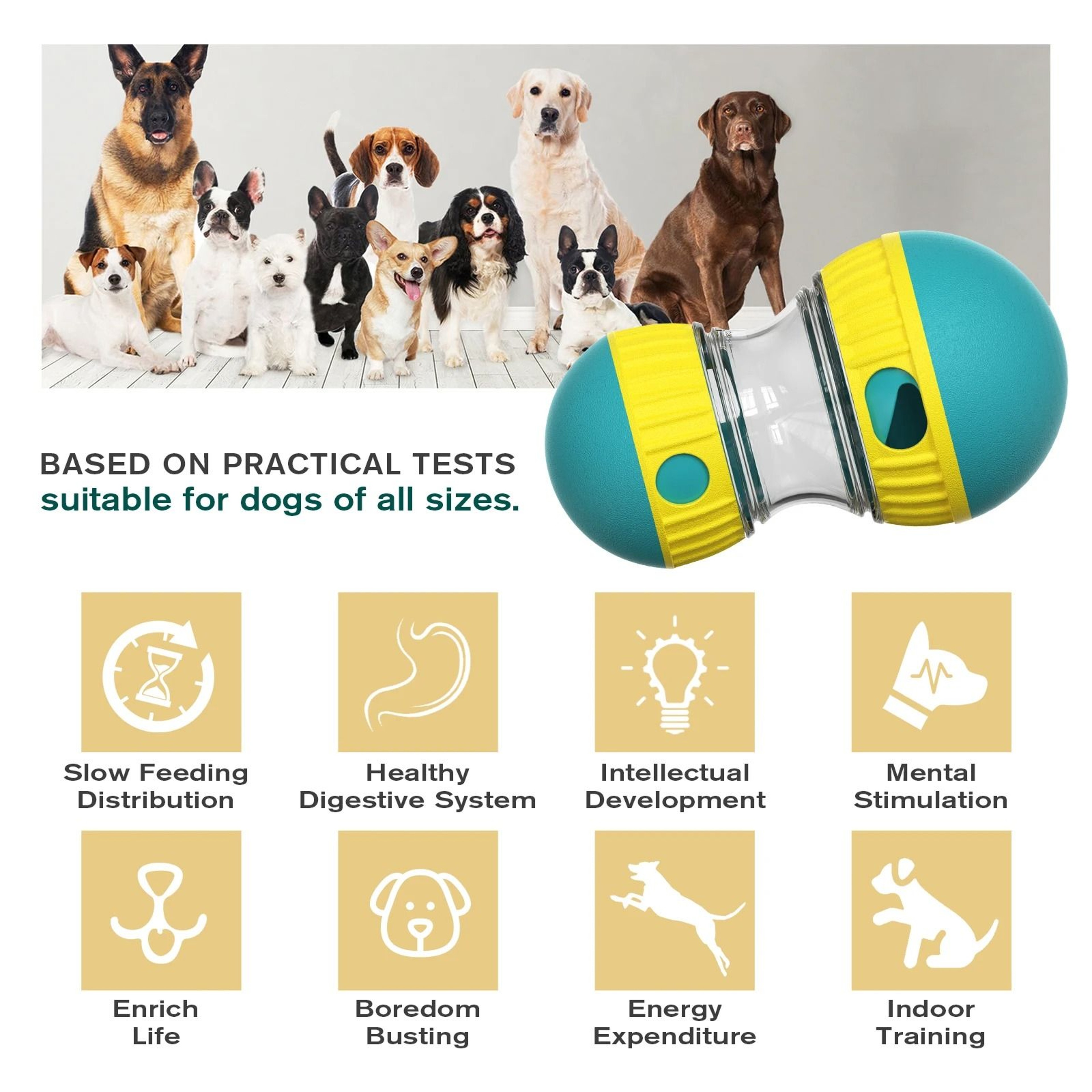 Treat Enrichment Pet Toy Slow Feeder Ball For Dogs 2