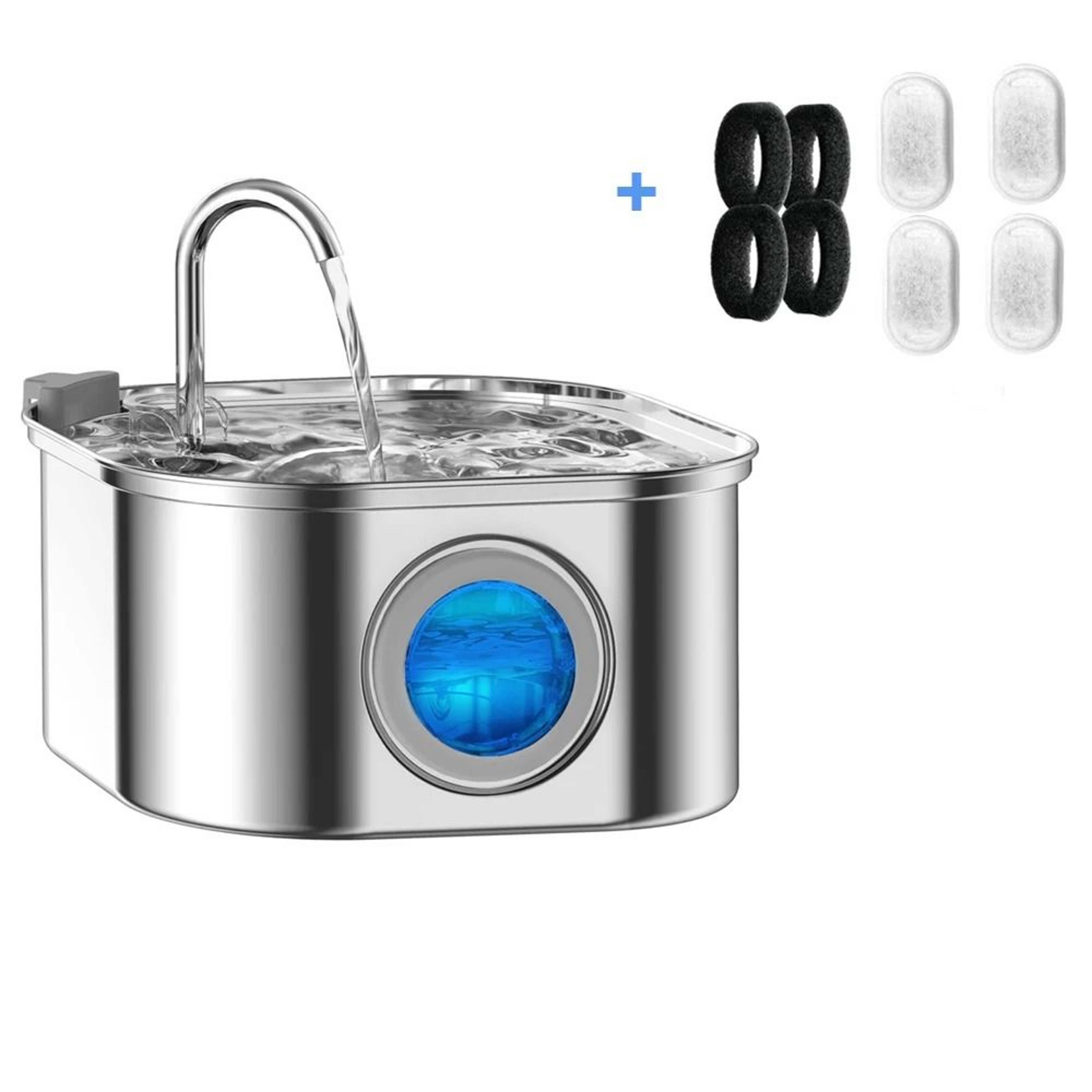 Stainless Steel Pet Water Feeder Auto Cat Fountain Smart Dog Water Dispenser 9