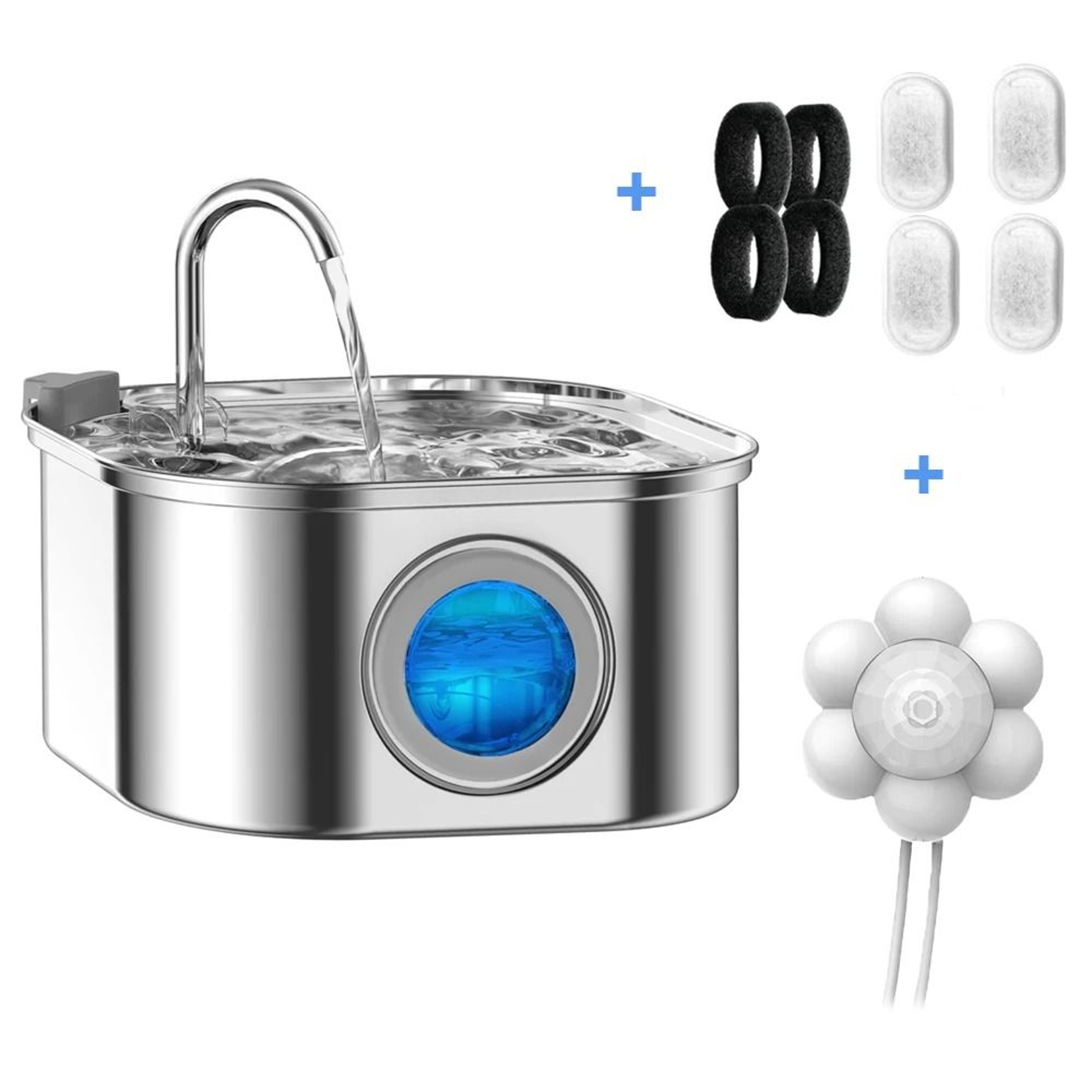 Stainless Steel Pet Water Feeder Auto Cat Fountain Smart Dog Water Dispenser 8