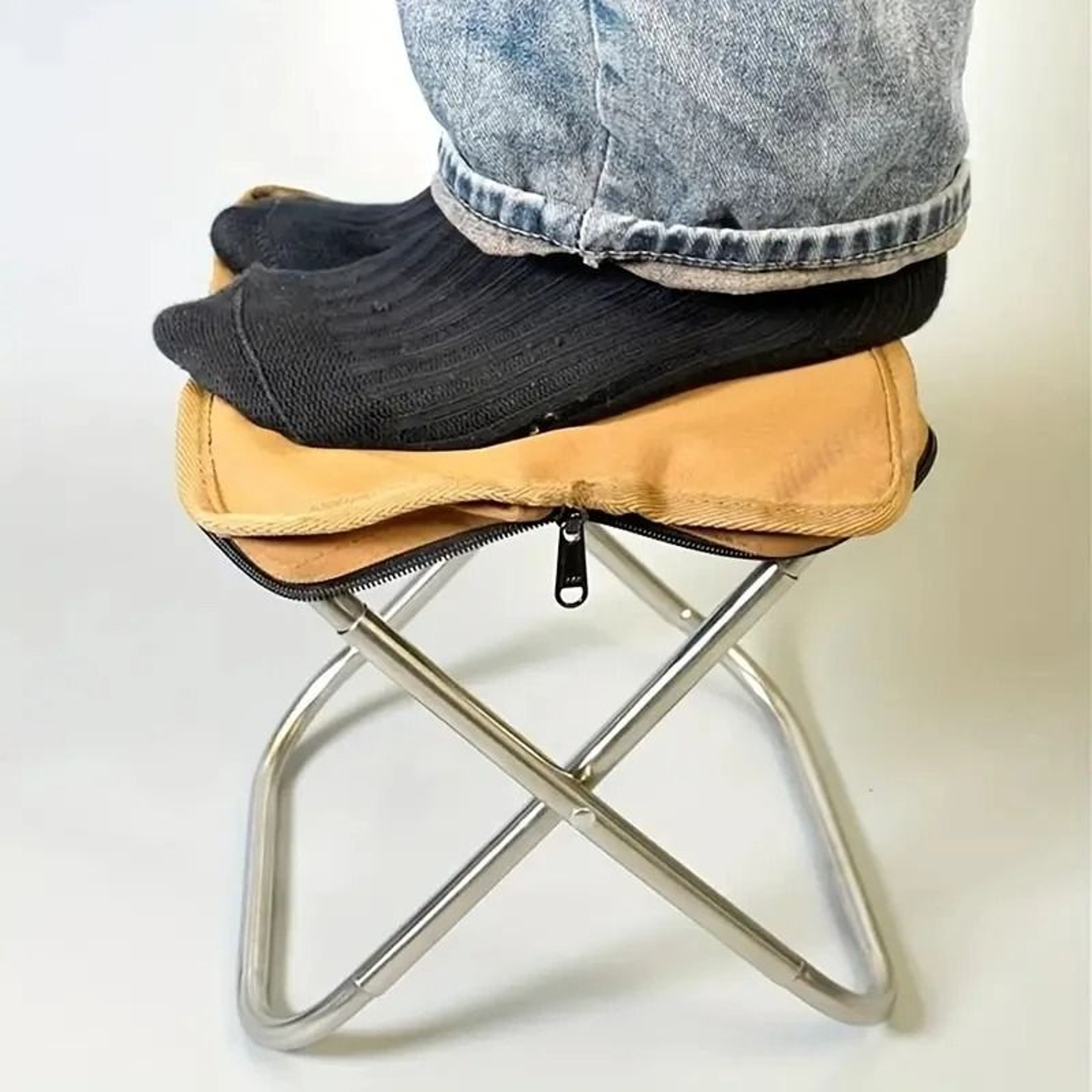 Portable Outdoor Folding Stool With Pencil Case Storage For Camping And Travel 3