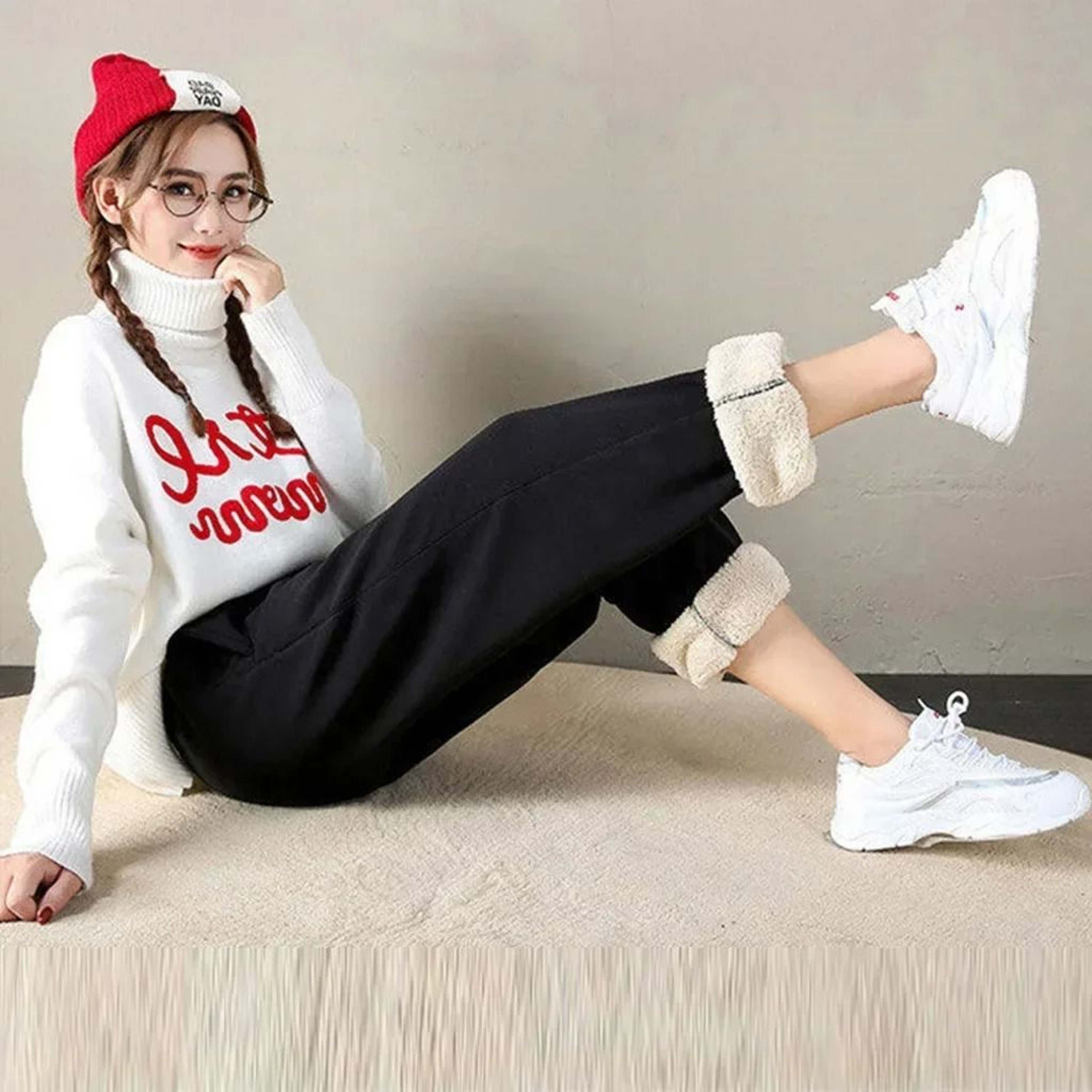 Women Winter Warm Leggings Thick Fleece Plus Size Casual Pants 3