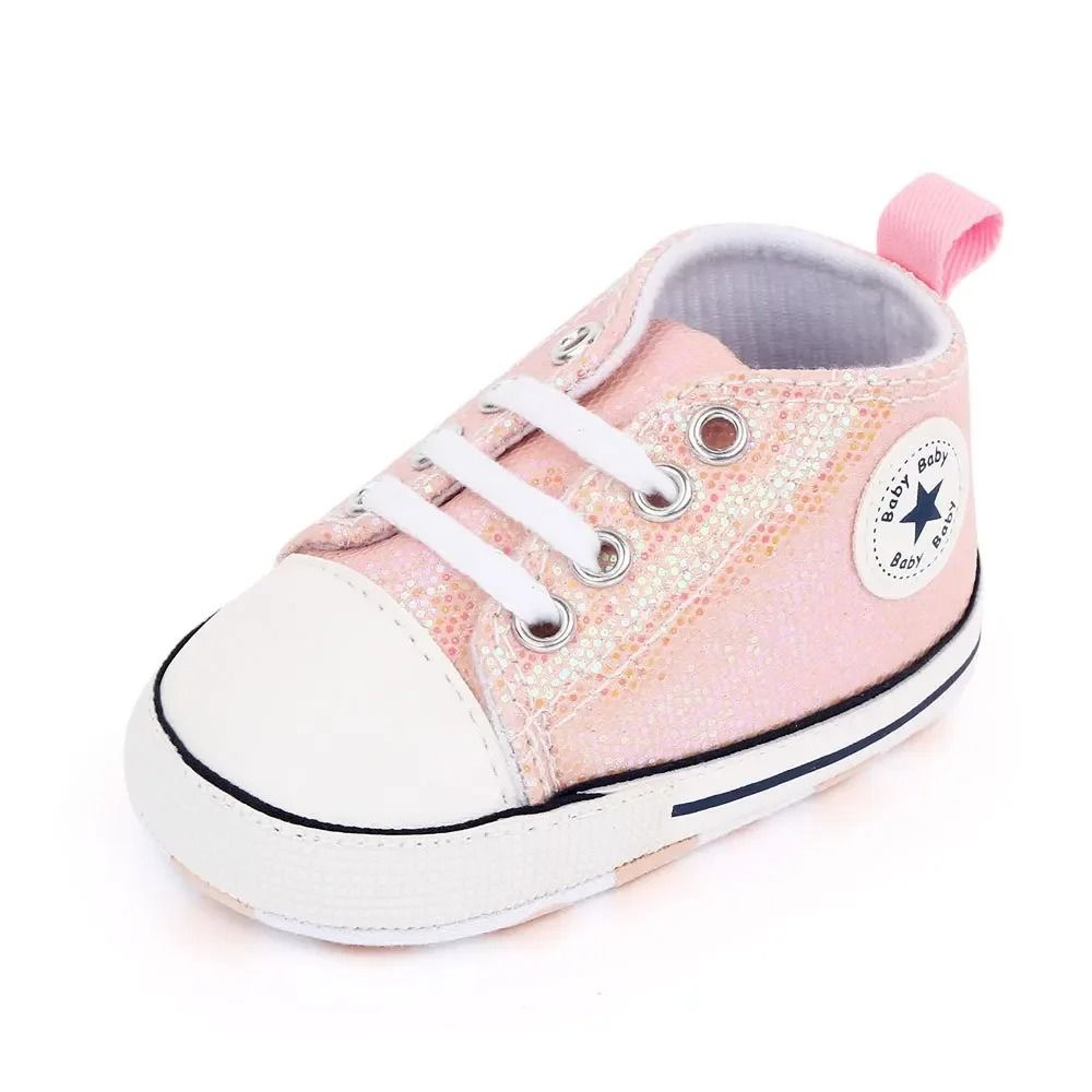 Newborn Sequined Canvas Baby Sneakers Soft Sole Non Slip Walking Shoes 10