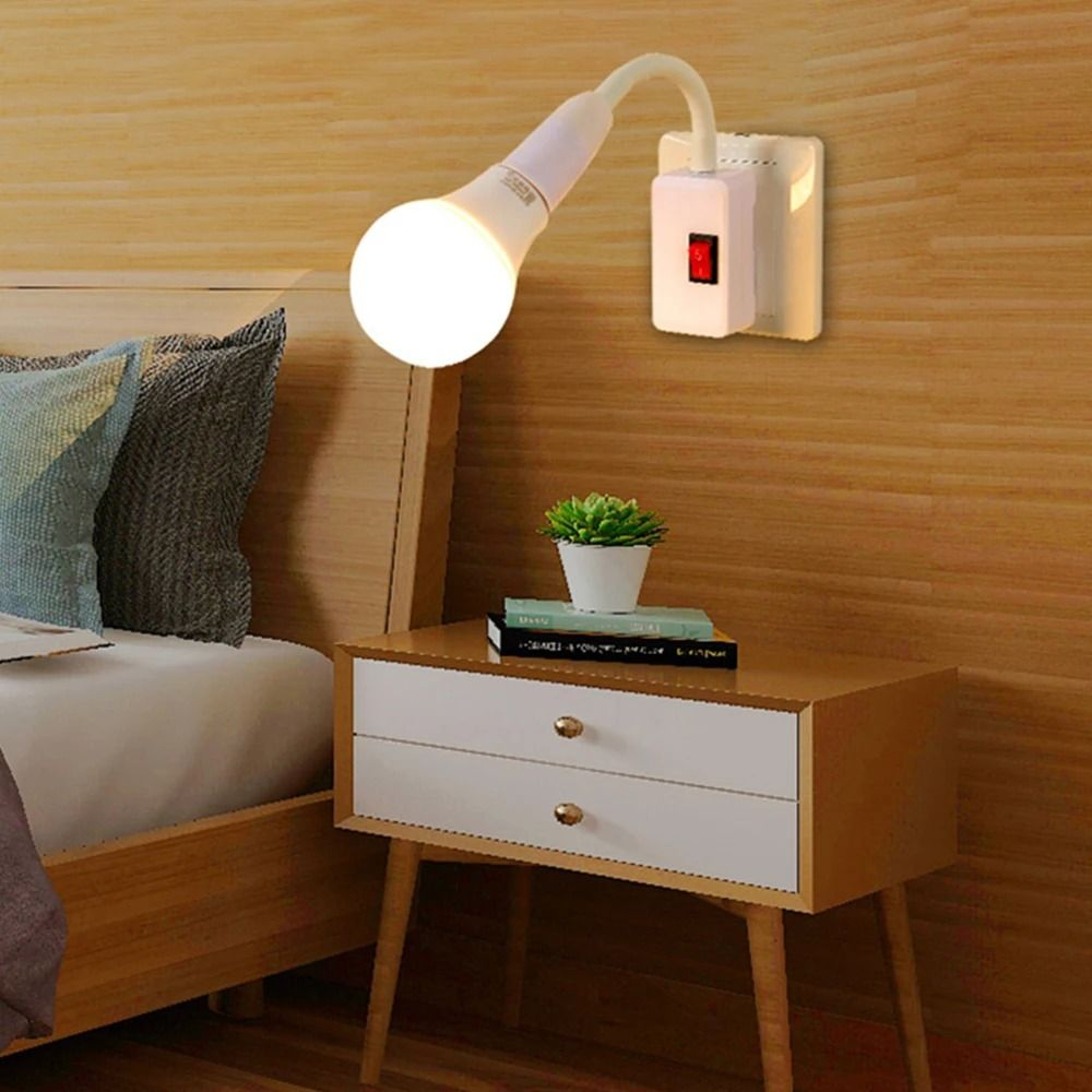 Direct Plug In E27 Lamp Holder With Switch For LED Bulbs And Table Lamps 2