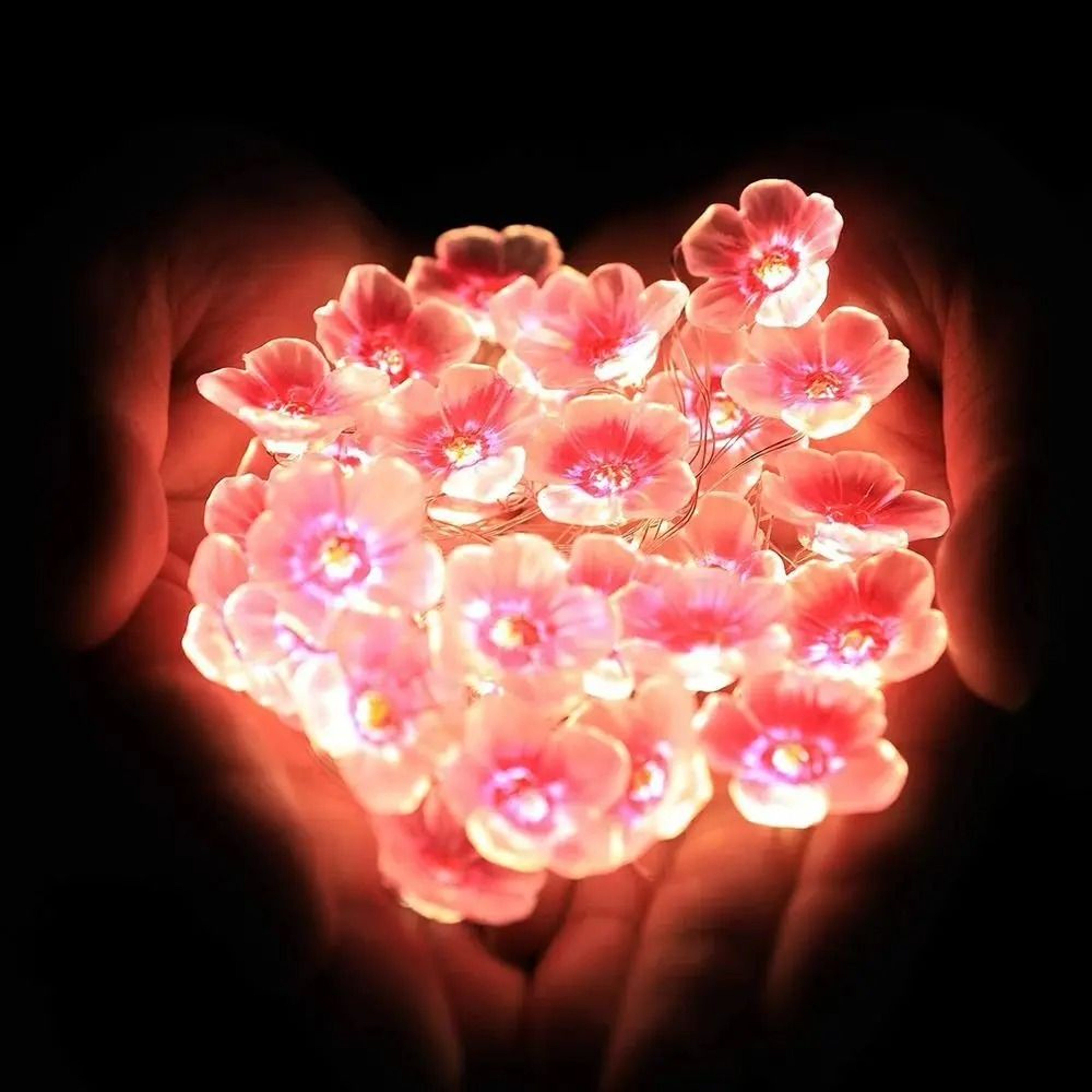Cherry Blossom Flower Garland LED String Lights For Indoor Wedding And Holiday Decoration 4