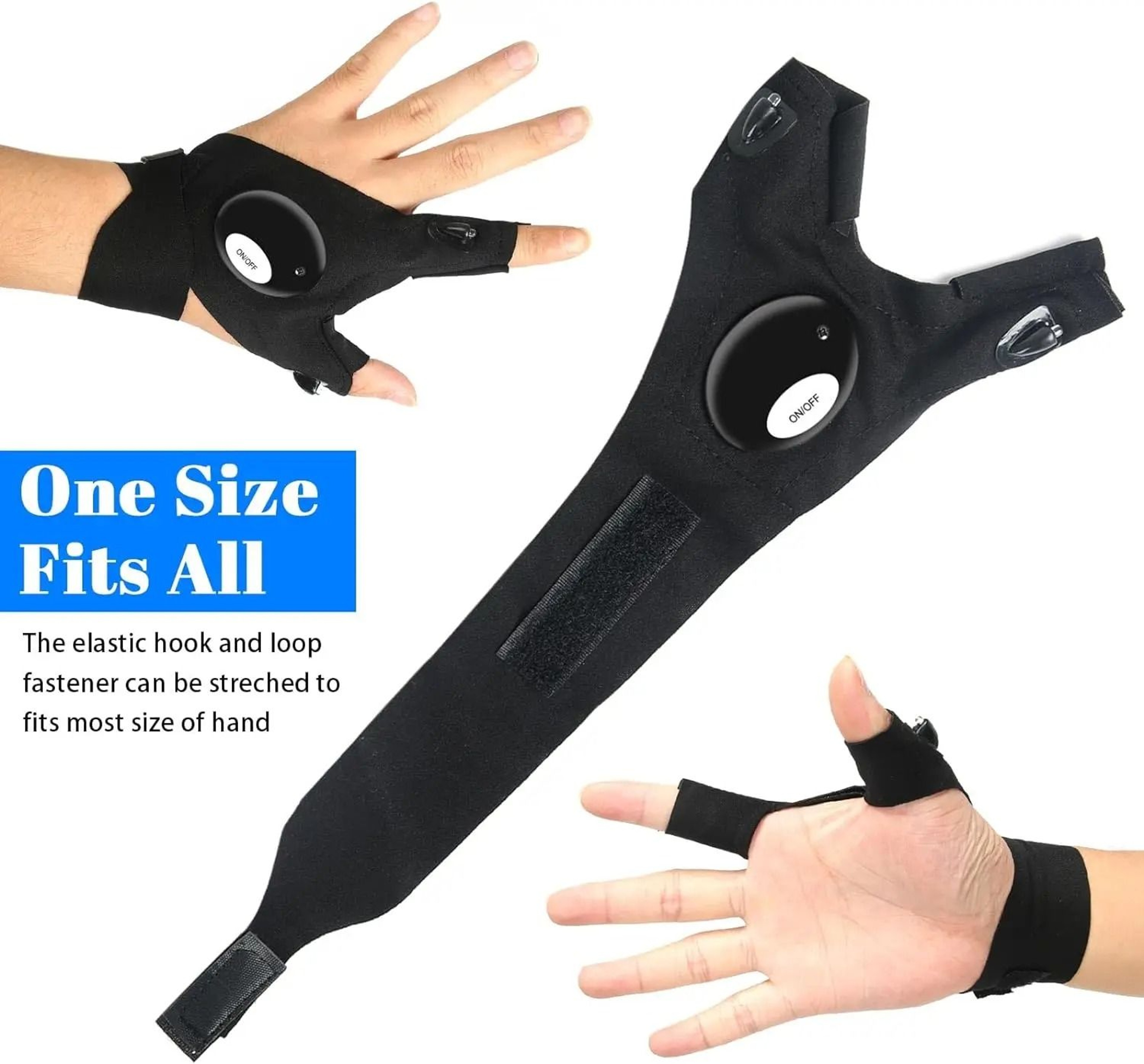LED Half Finger Flashlight Glove For Night Fishing Cycling And Outdoor Work 4