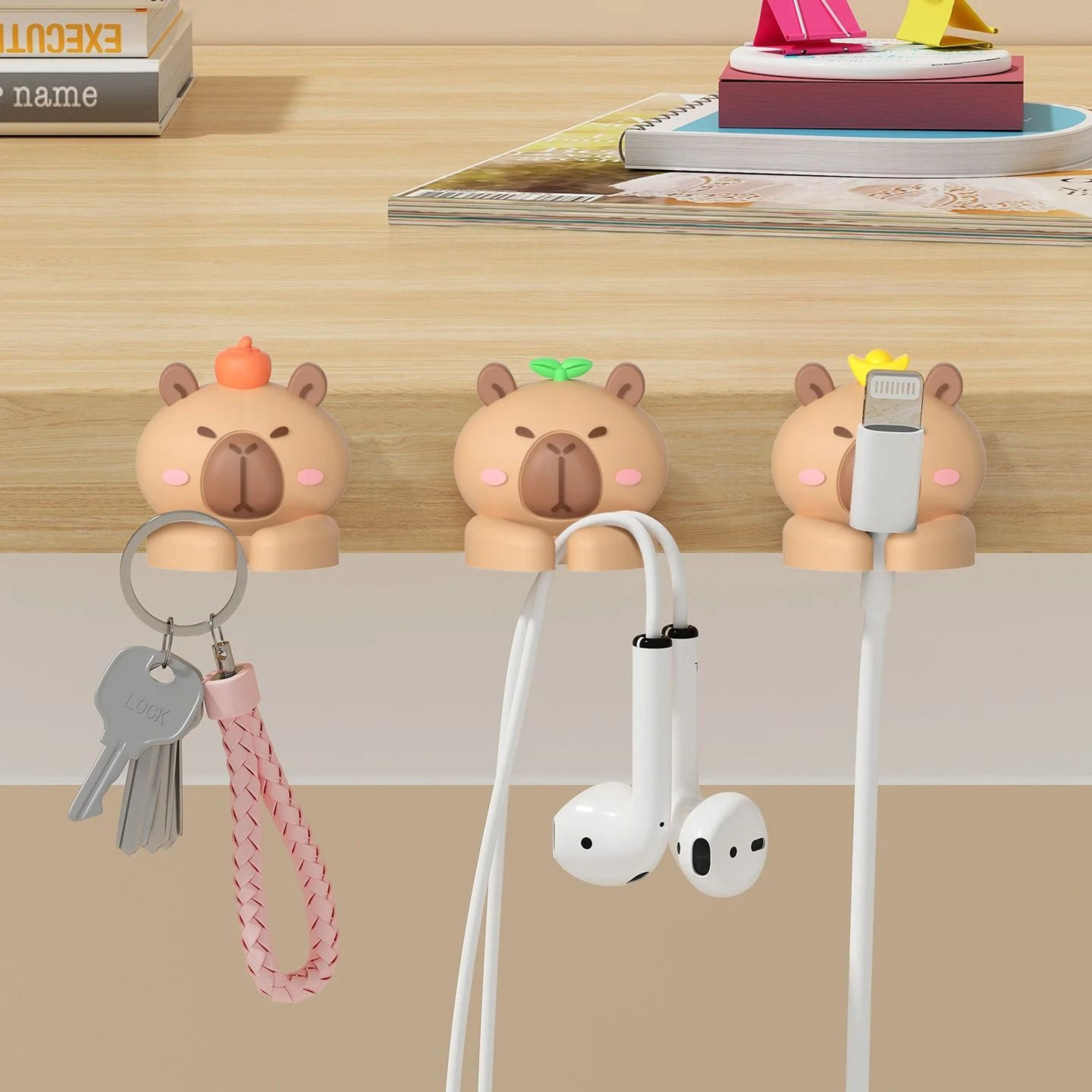 Cute Desktop Cable Organizer Clips For Cable Management SelfAdhesive Phone  Data Cord Holder 2