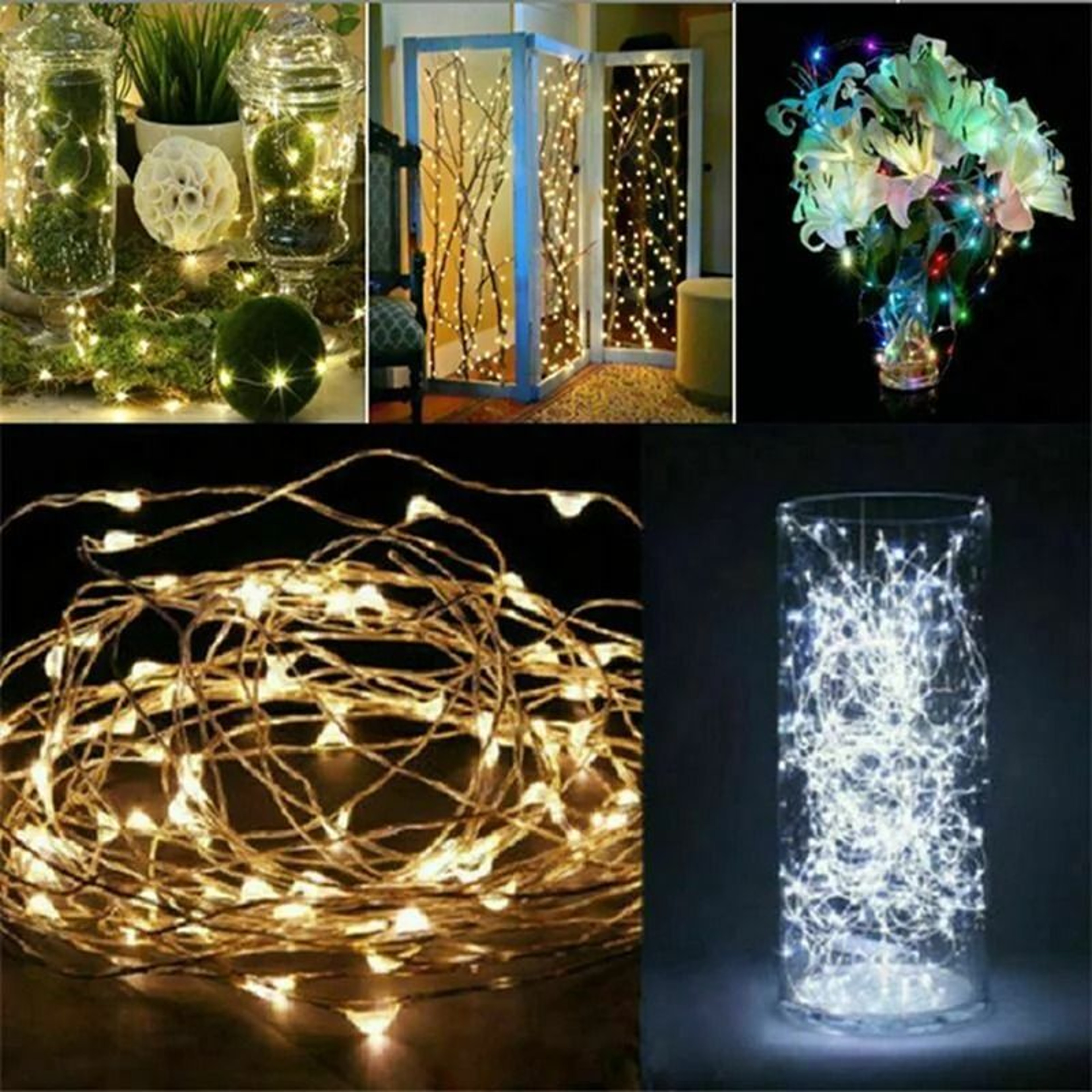 Fairy Light String LED Copper Wire Battery Powered For Bedroom Garden Party Wedding Decoration 2