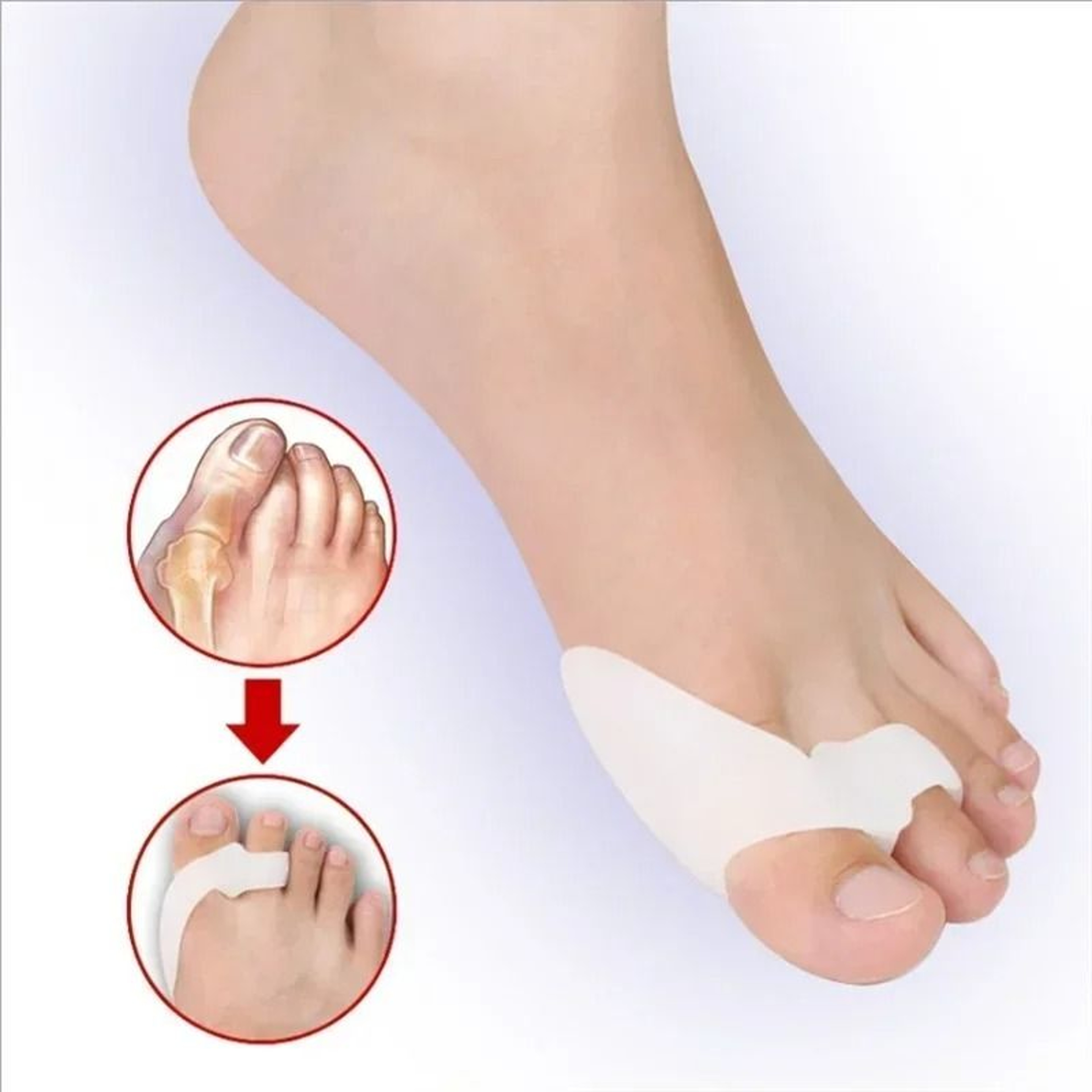 Silicone Two Hole Toe Separator And Bunion Corrector For Foot Alignment Support 4