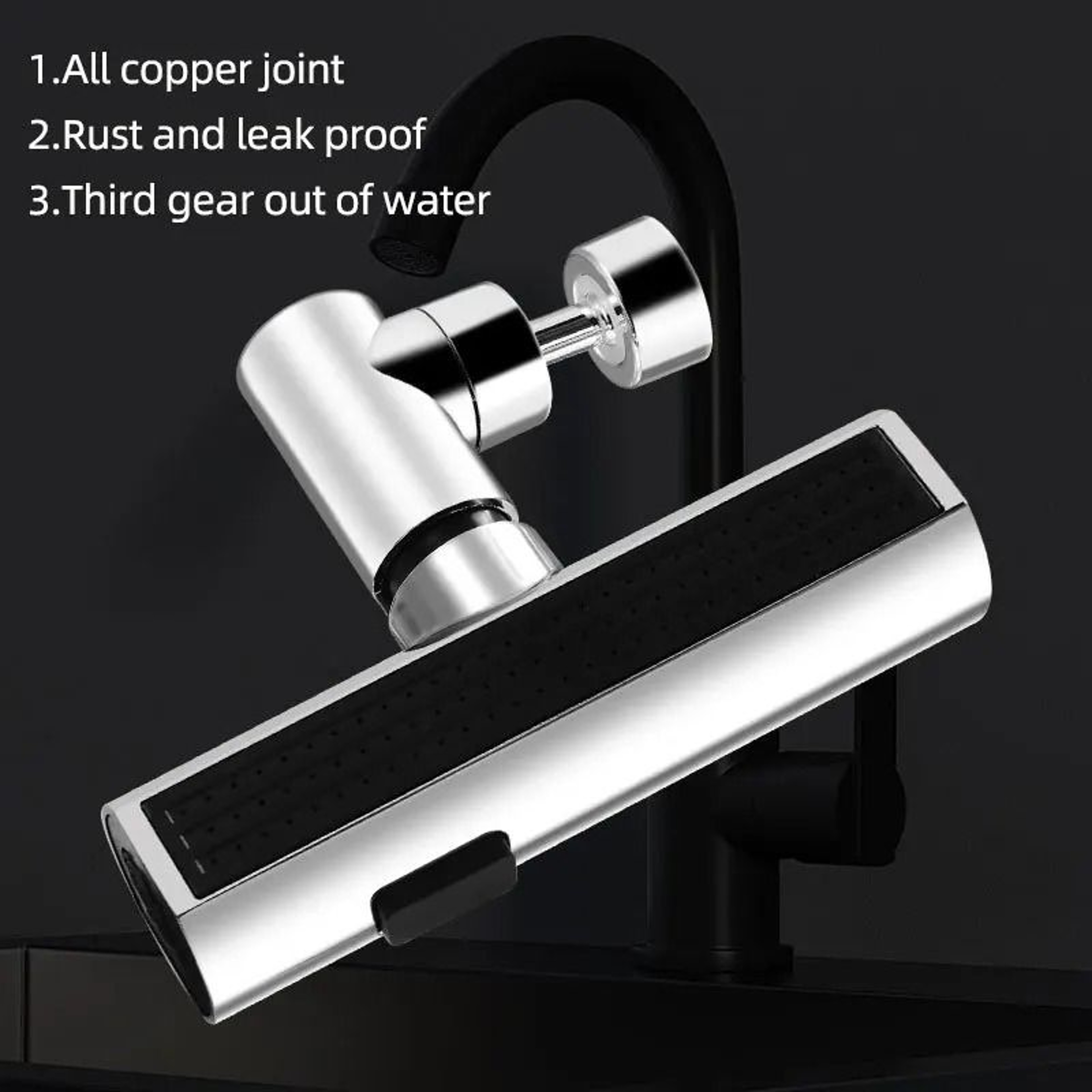Three Mode Swivel Extension Faucet Nozzle With Splash Proof Waterfall Flow For Kitchen Sinks 3