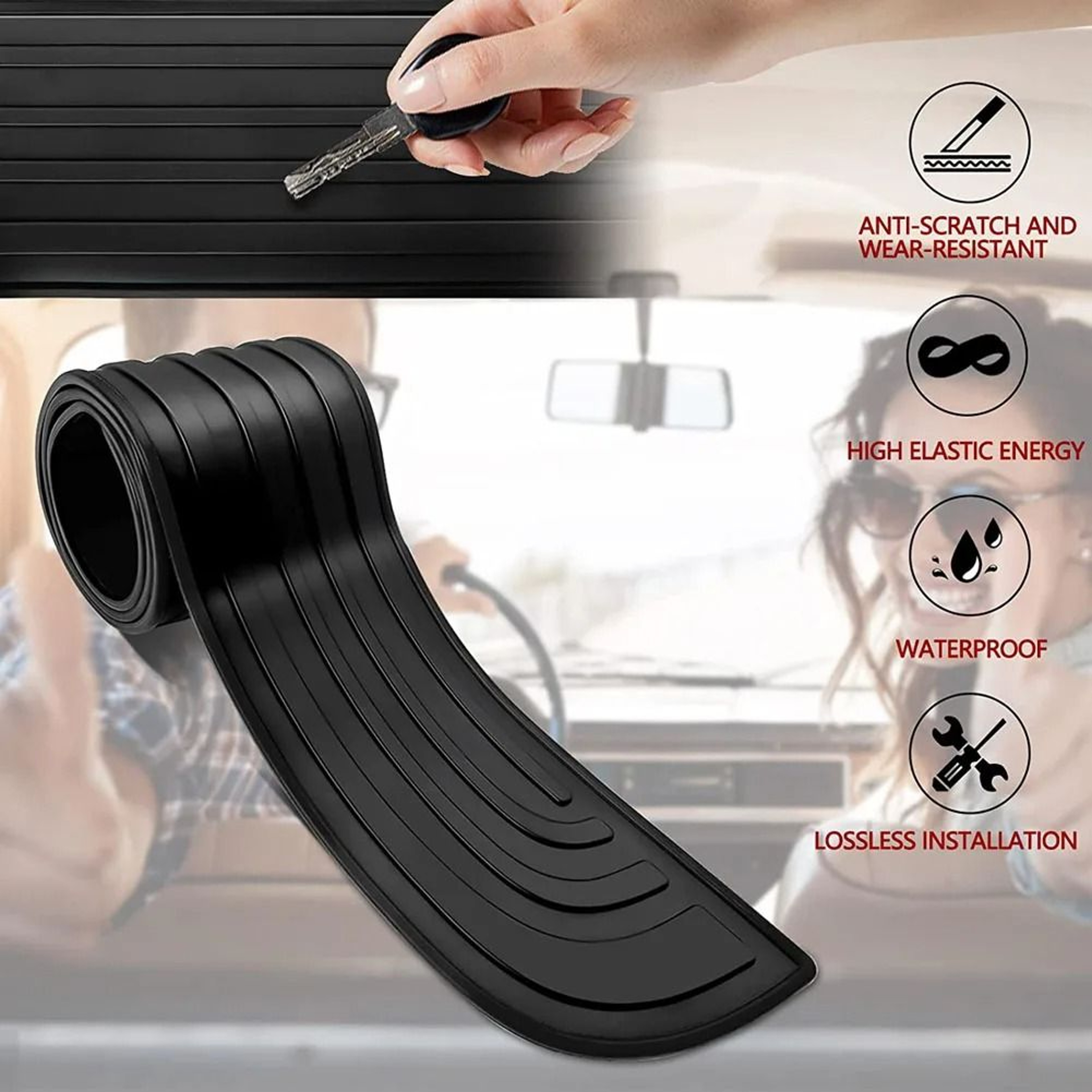 Universal Car Trunk Door Sill Protector Rear Bumper Guard Strip 4