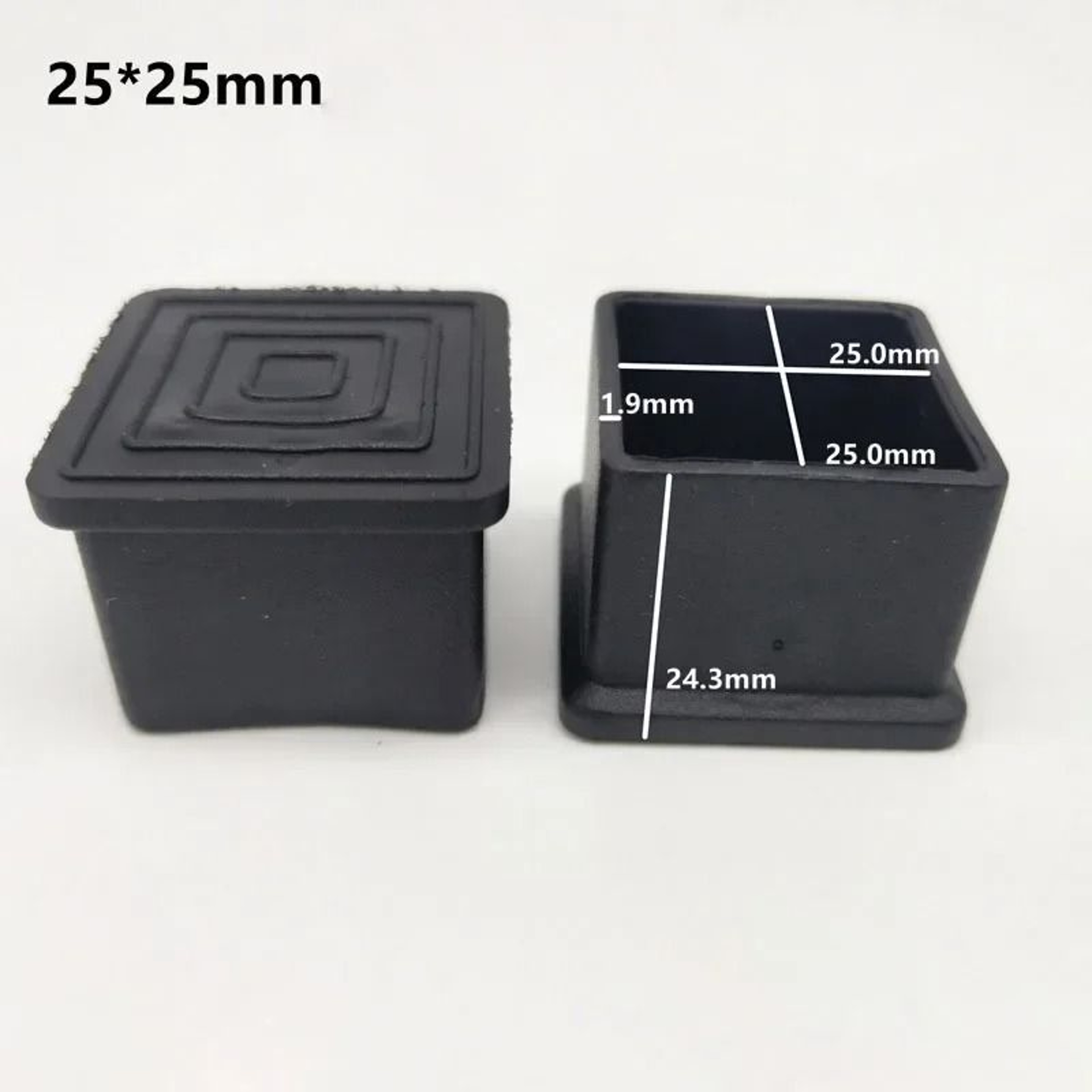 Non Slip Chair Leg Caps Rubber Square Furniture Floor Protectors 10