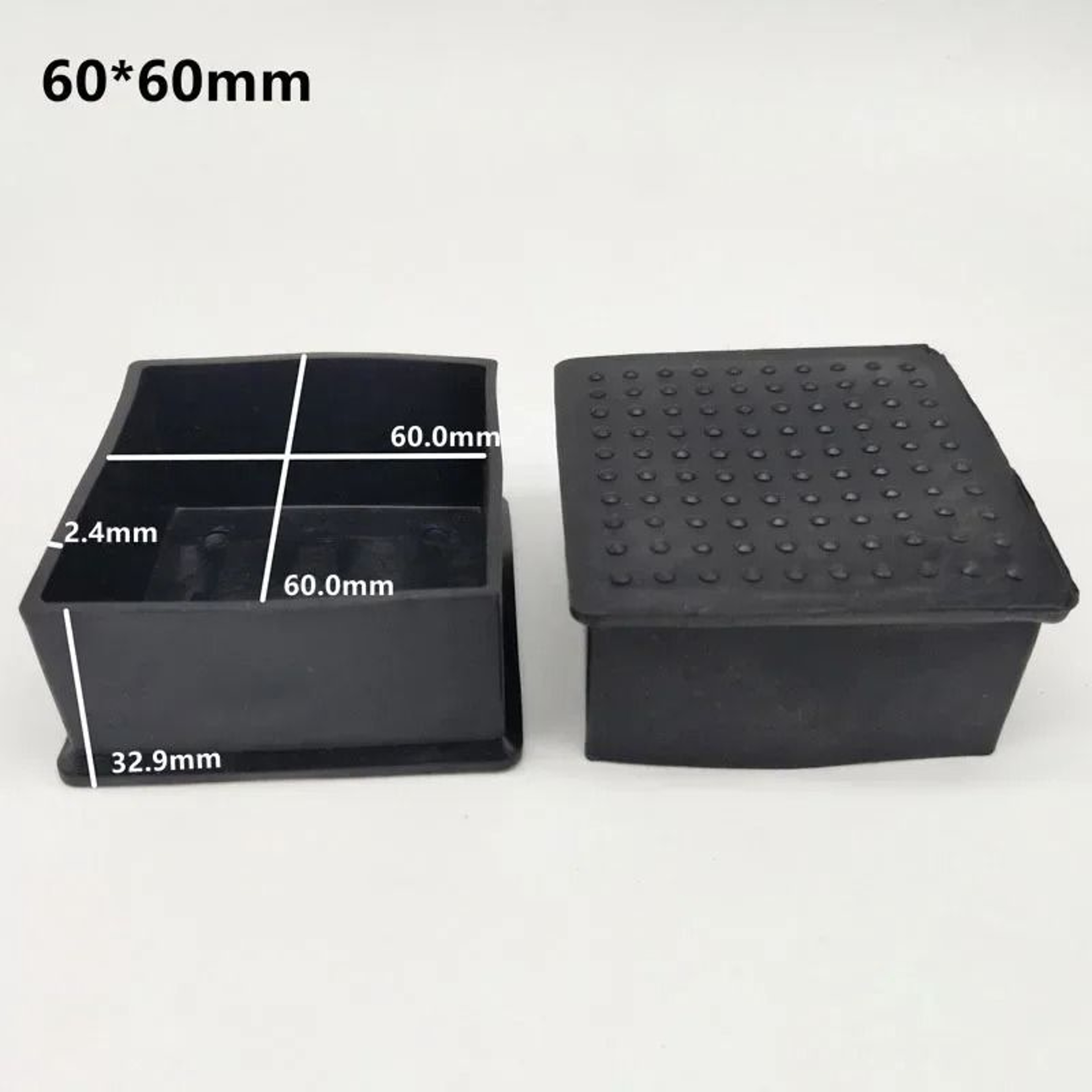 Non Slip Chair Leg Caps Rubber Square Furniture Floor Protectors 17