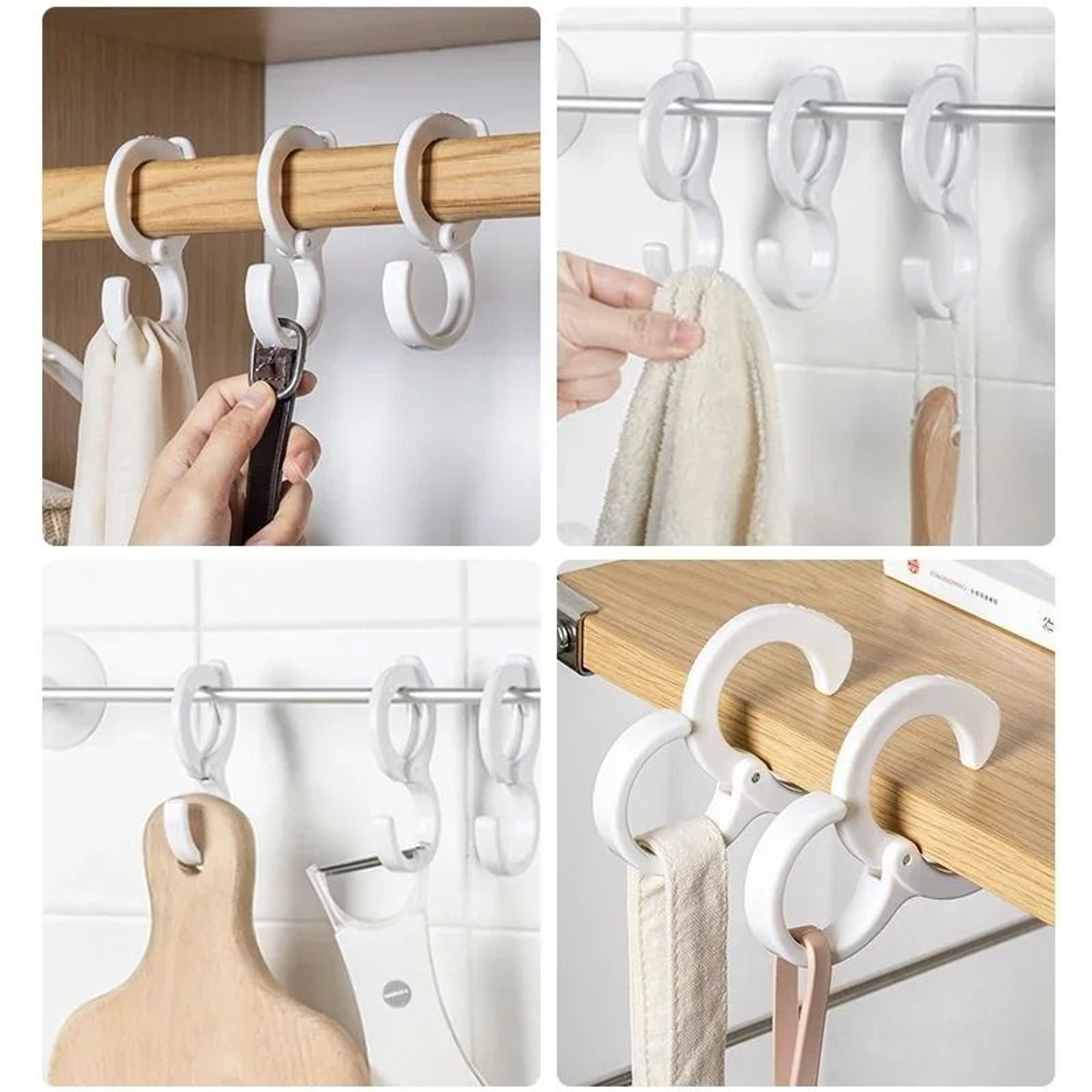Windproof S Shaped Hooks With Safety Buckle For Closet Wardrobe Storage 3