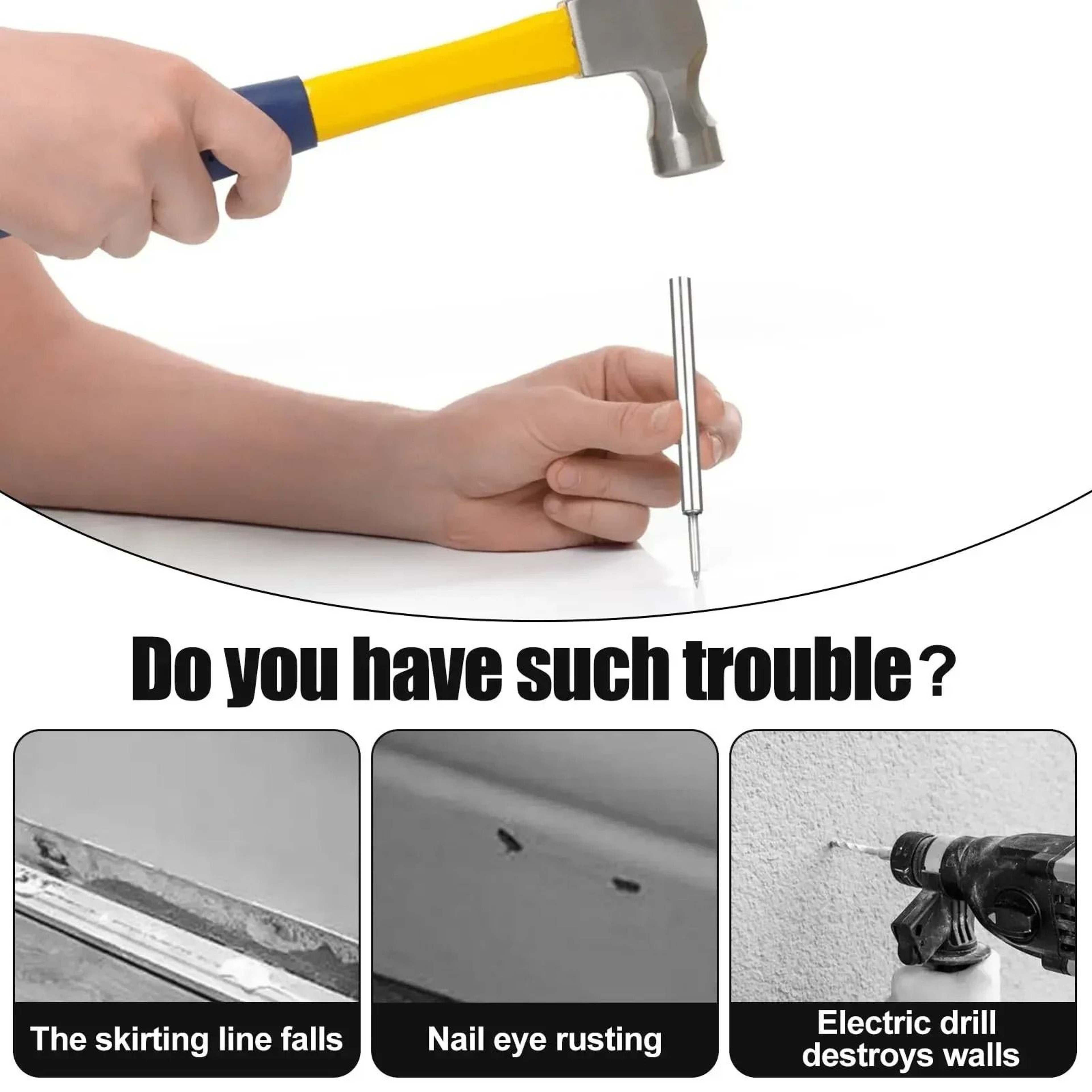 Carbon Steel Non Marking Nails For Seamless Baseboard Installation Set 3