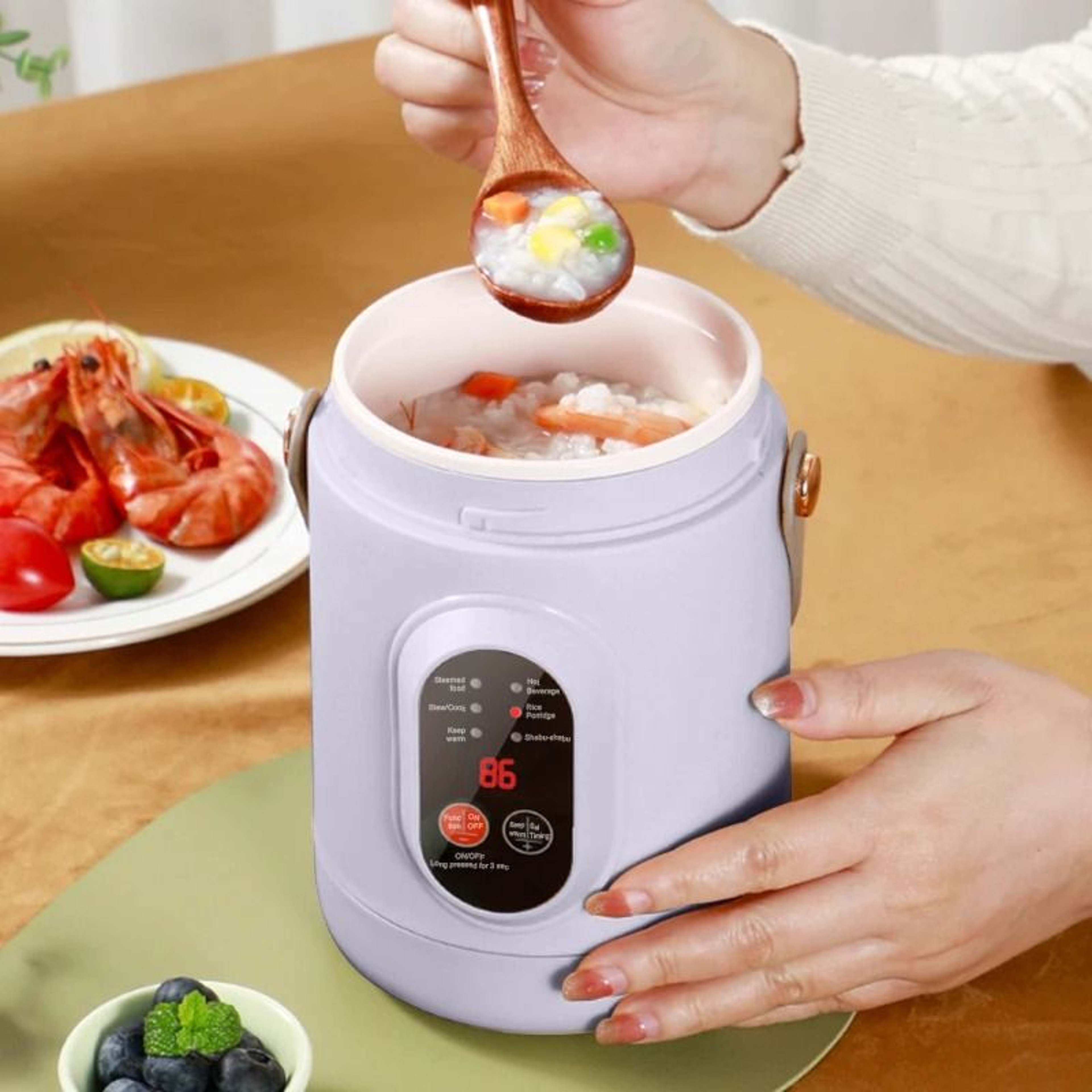 Portable Multifunction Electric Rice Cooker Travel Mini Hot Pot 2