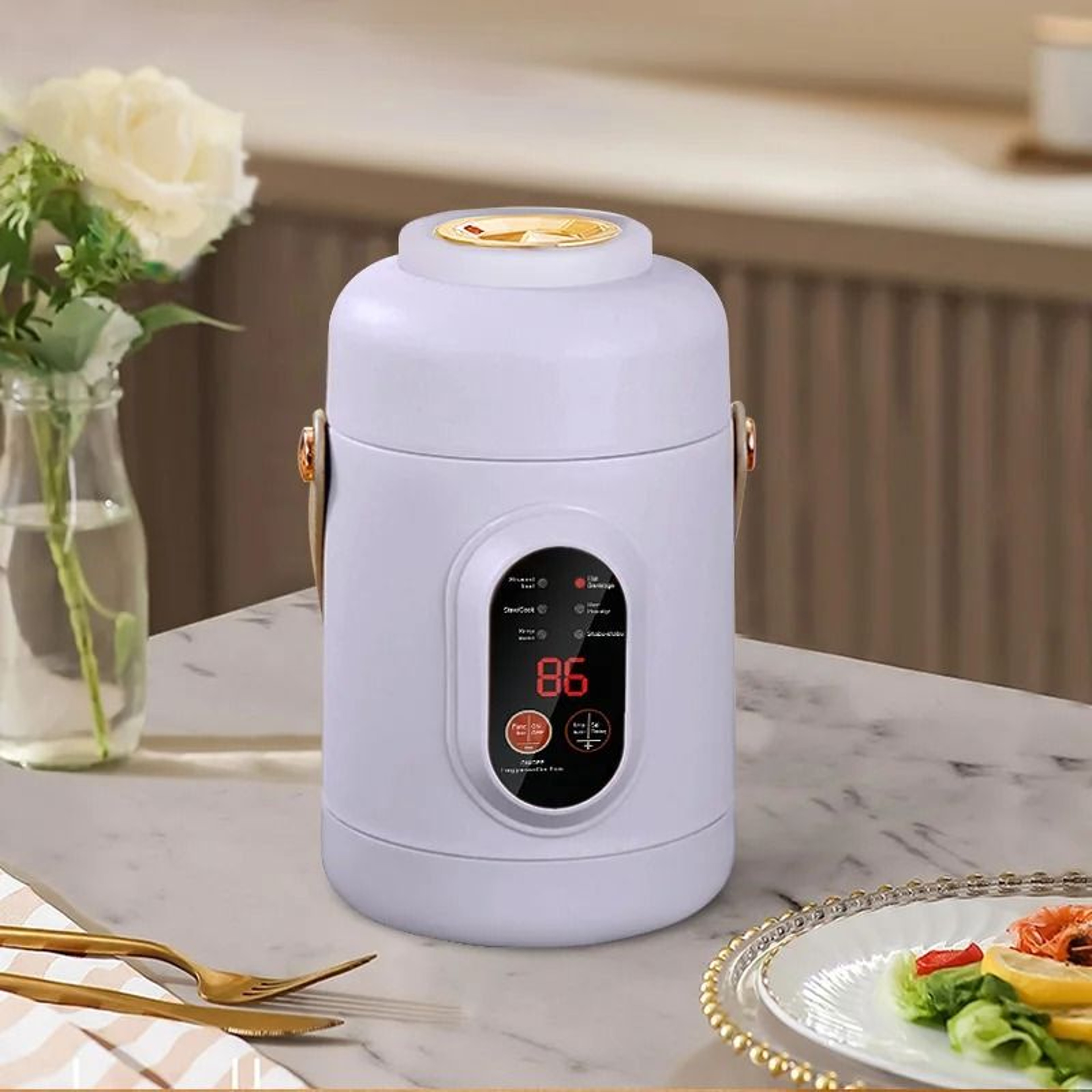 Portable Multifunction Electric Rice Cooker Travel Mini Hot Pot 4
