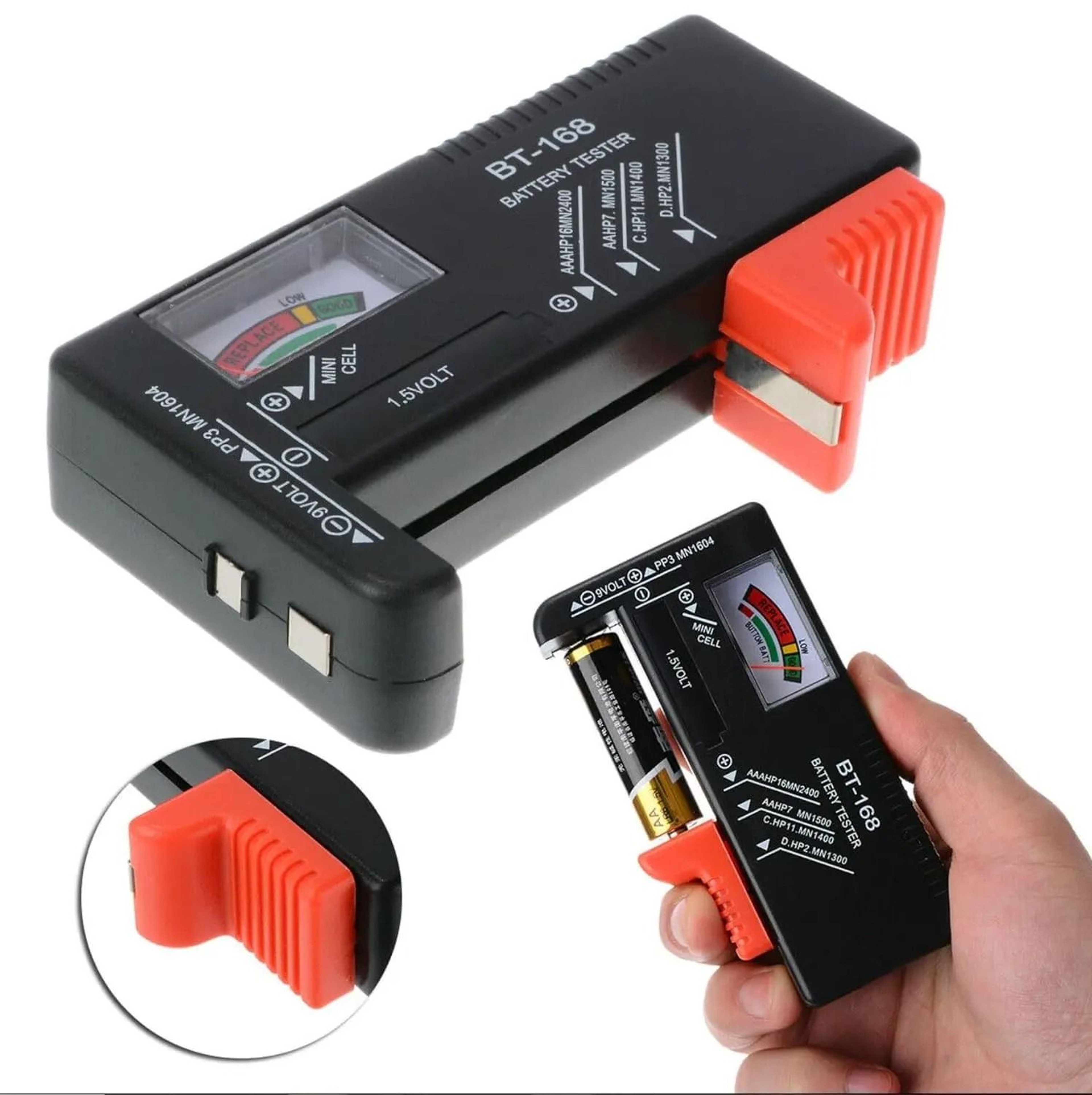 Universal Battery Voltage Tester For AA AAA C D And 9V Batteries With Color Power Meter 1