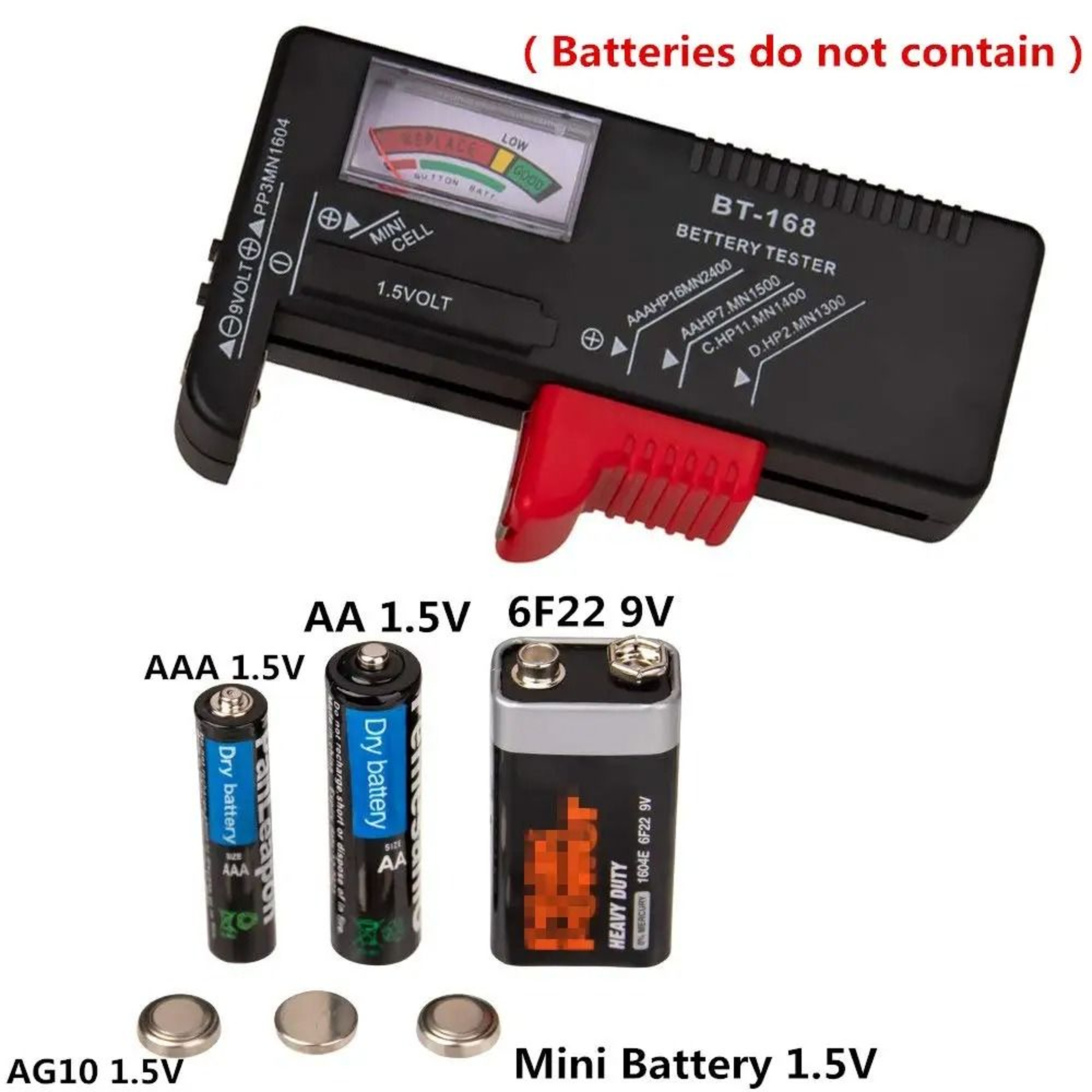 Universal Battery Voltage Tester For AA AAA C D And 9V Batteries With Color Power Meter 3