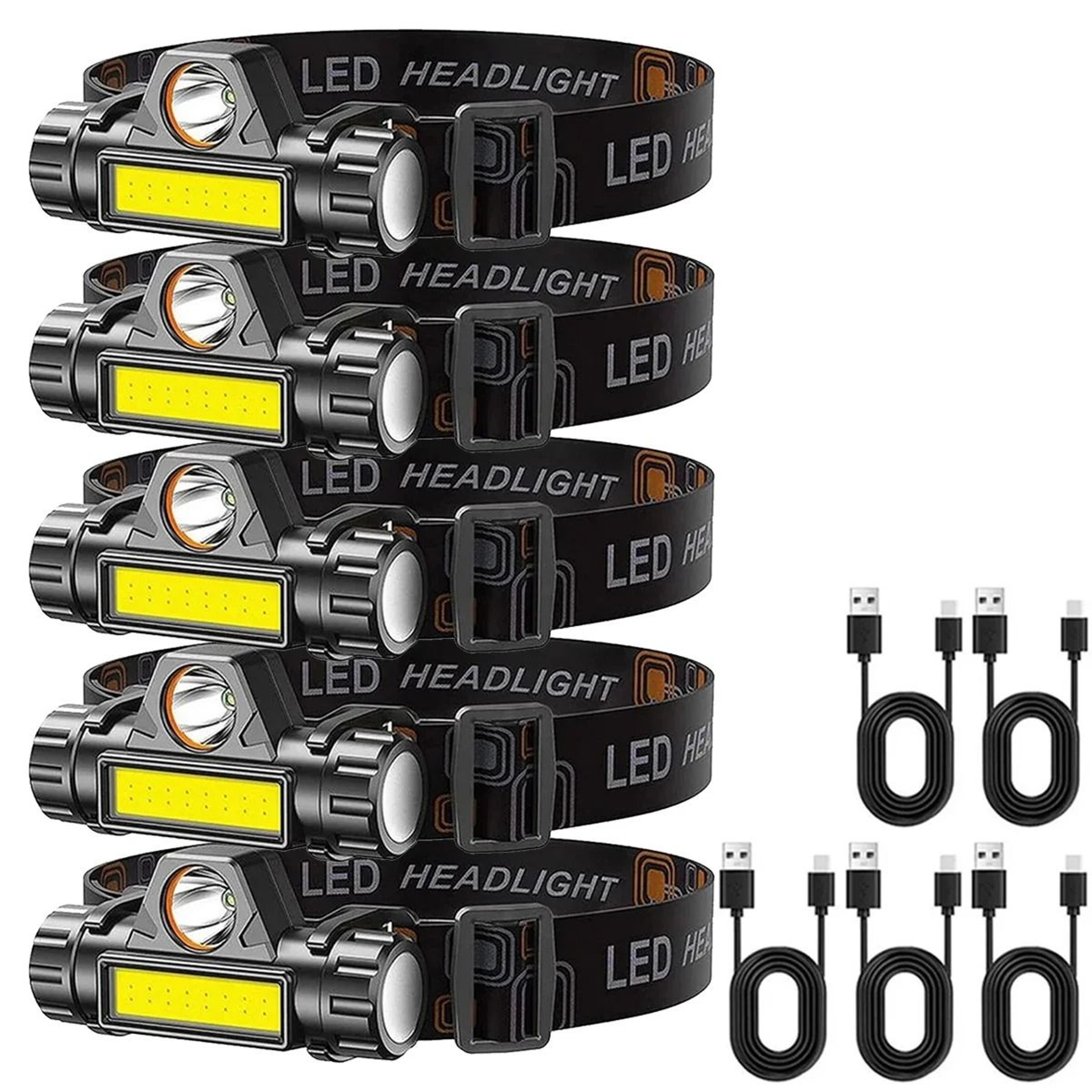 Rechargeable COB LED Headlamp With Magnetic Base And Adjustable Strap 7