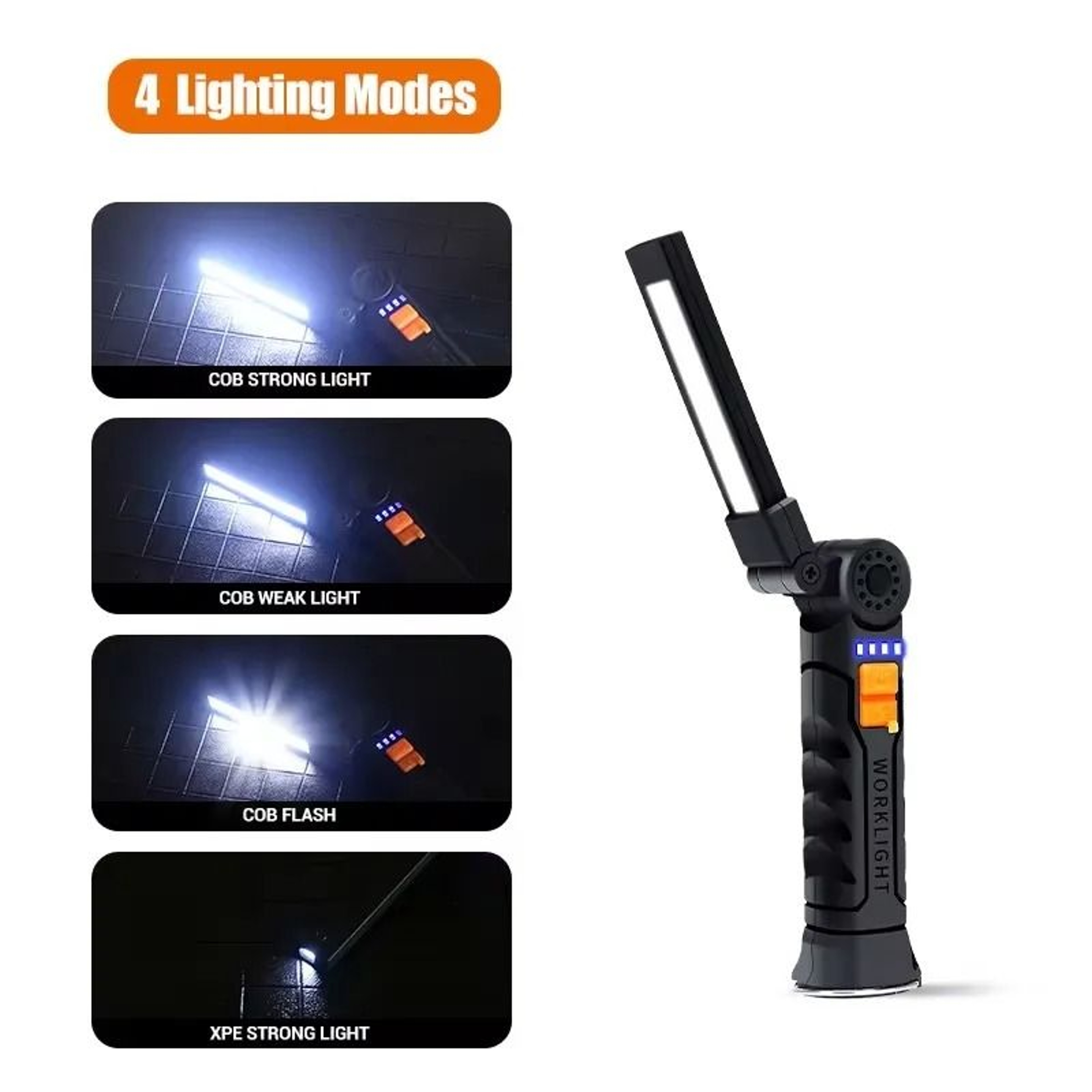 Folding COB XPE LED Work Light With Rechargeable Battery And SOS Mode 6