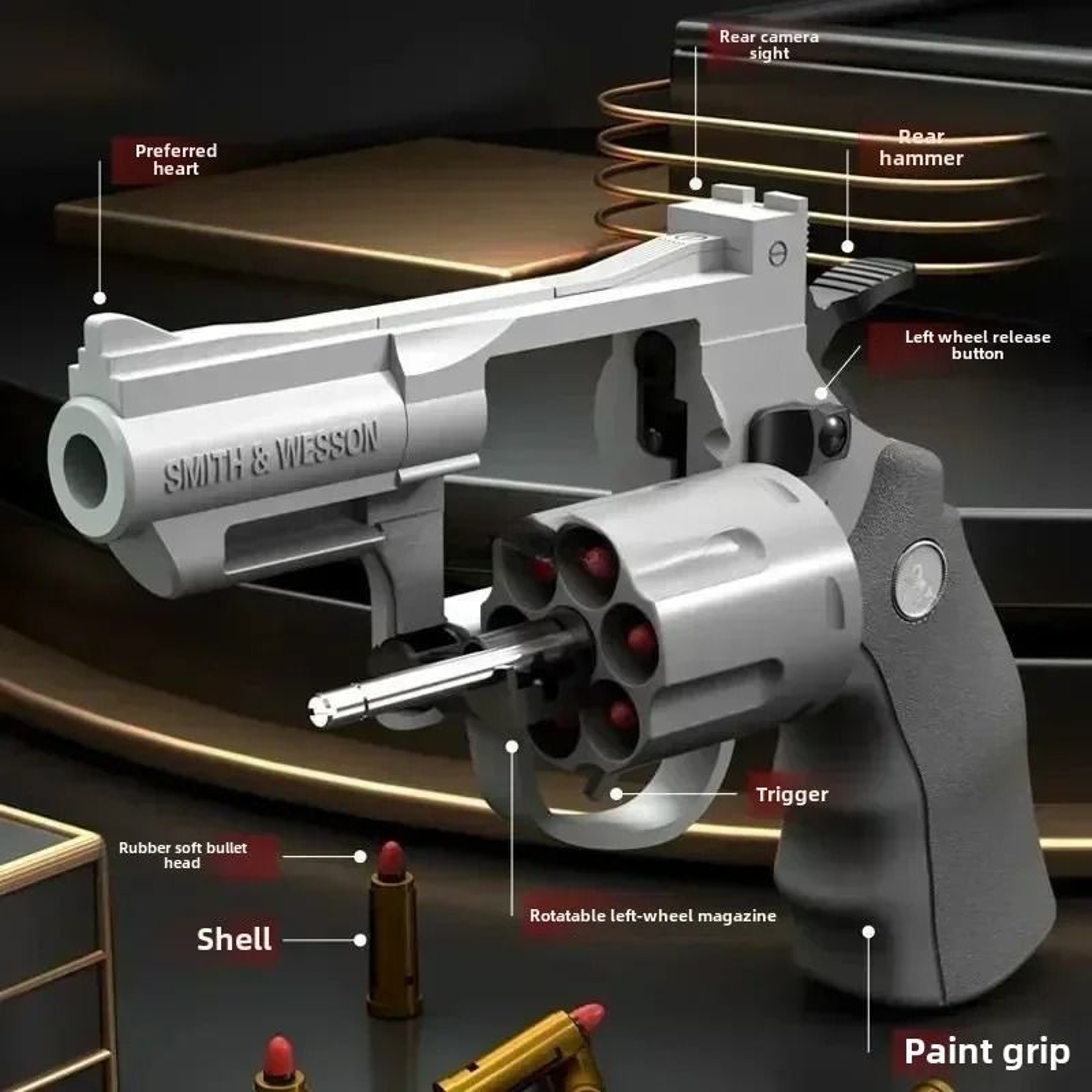 Funny Continuous Fire ZP5 357 Revolver Launcher Toy Gun With Soft Dart Bullets 2
