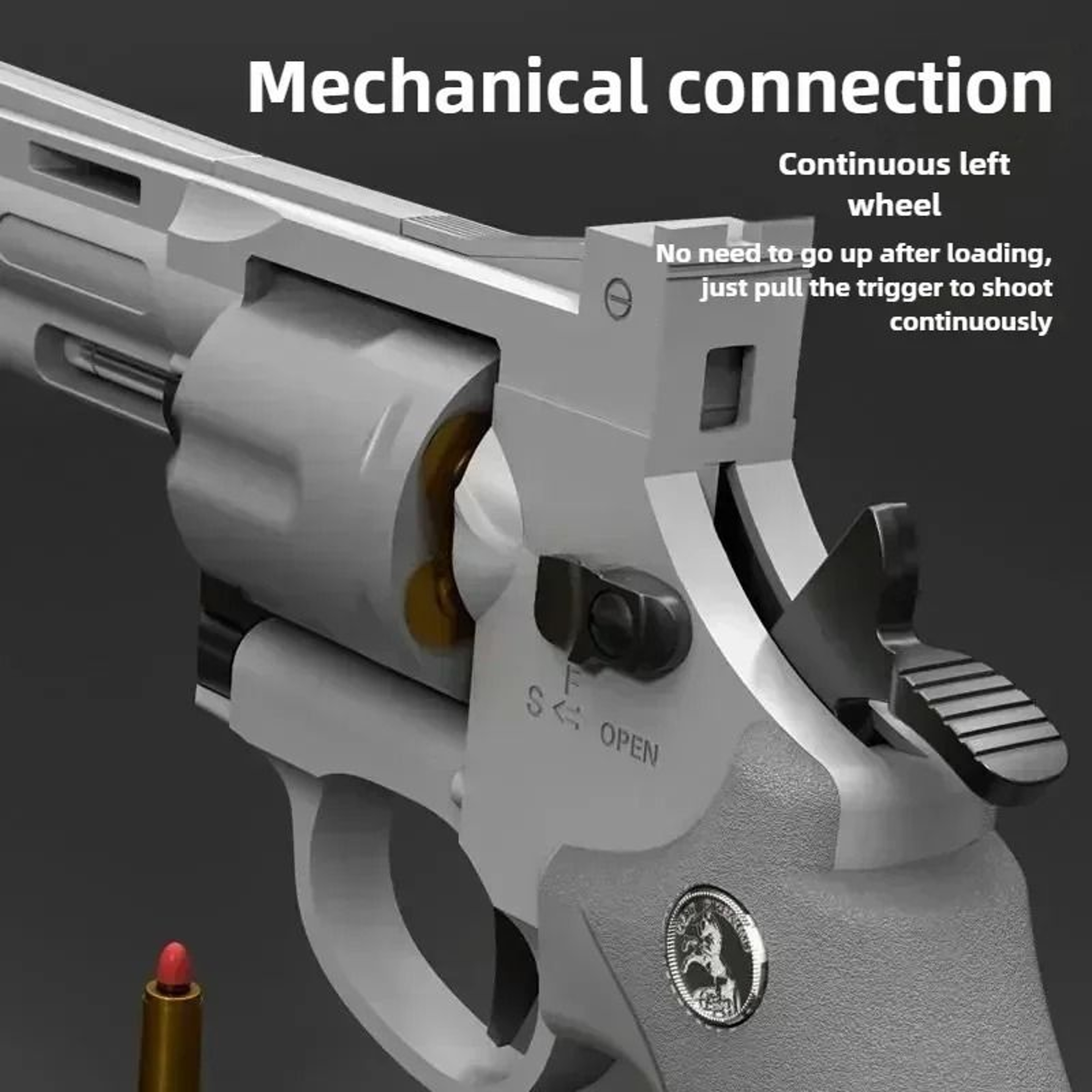 Funny Continuous Fire ZP5 357 Revolver Launcher Toy Gun With Soft Dart Bullets 4