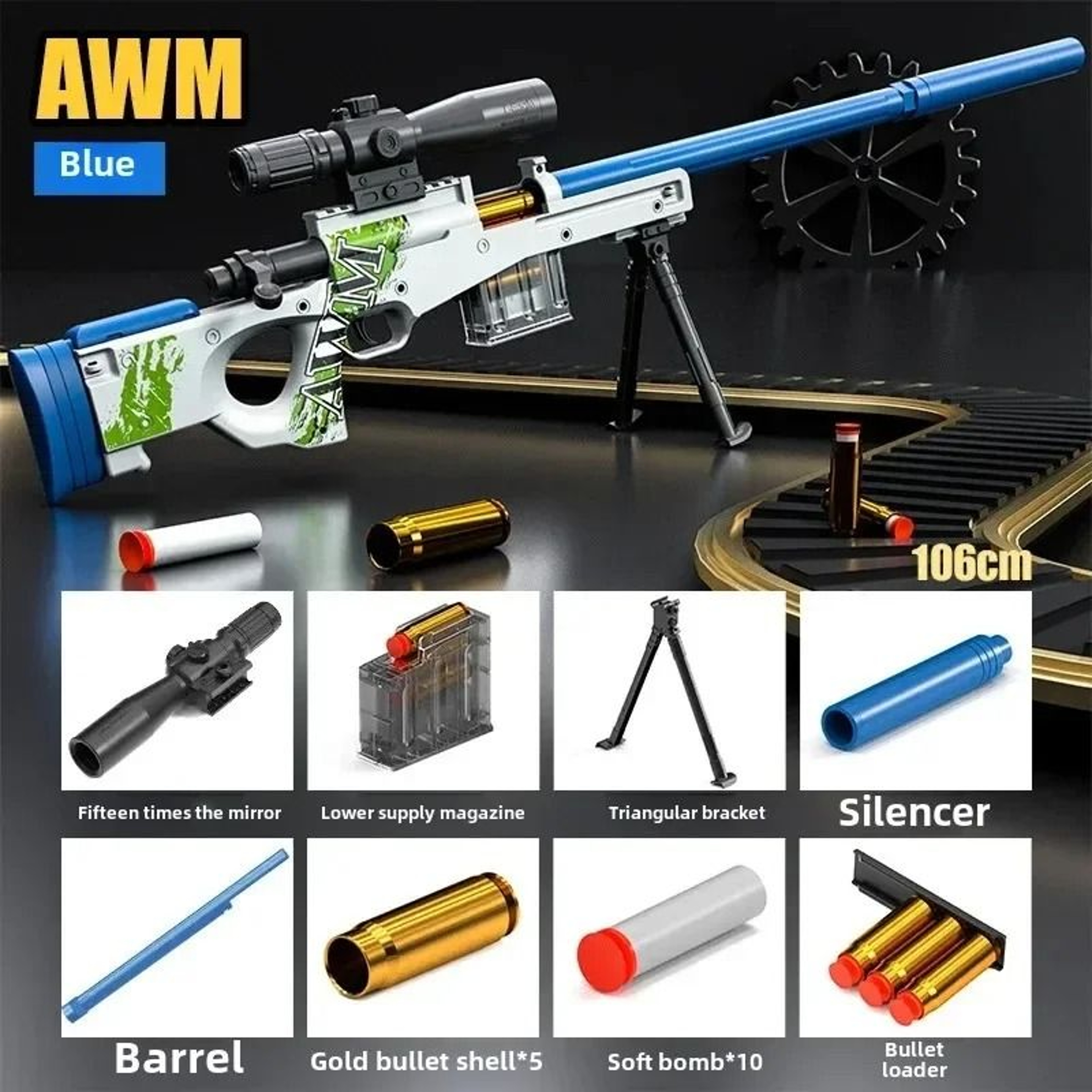 Funny Continuous Fire ZP5 357 Revolver Launcher Toy Gun With Soft Dart Bullets 5