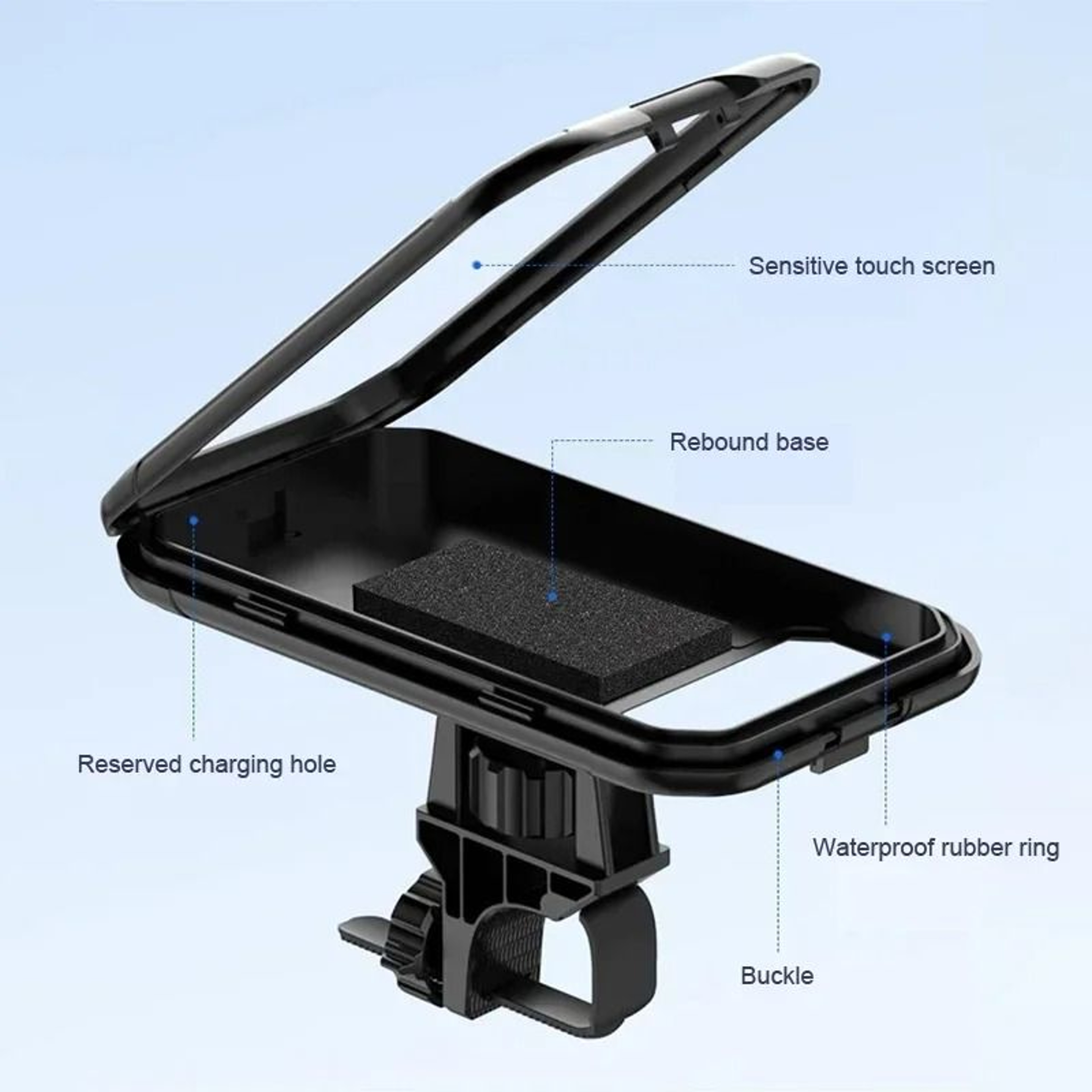 Waterproof Motorcycle  Bicycle Phone Holder 360 Rotating Adjustable GPS Stand 4