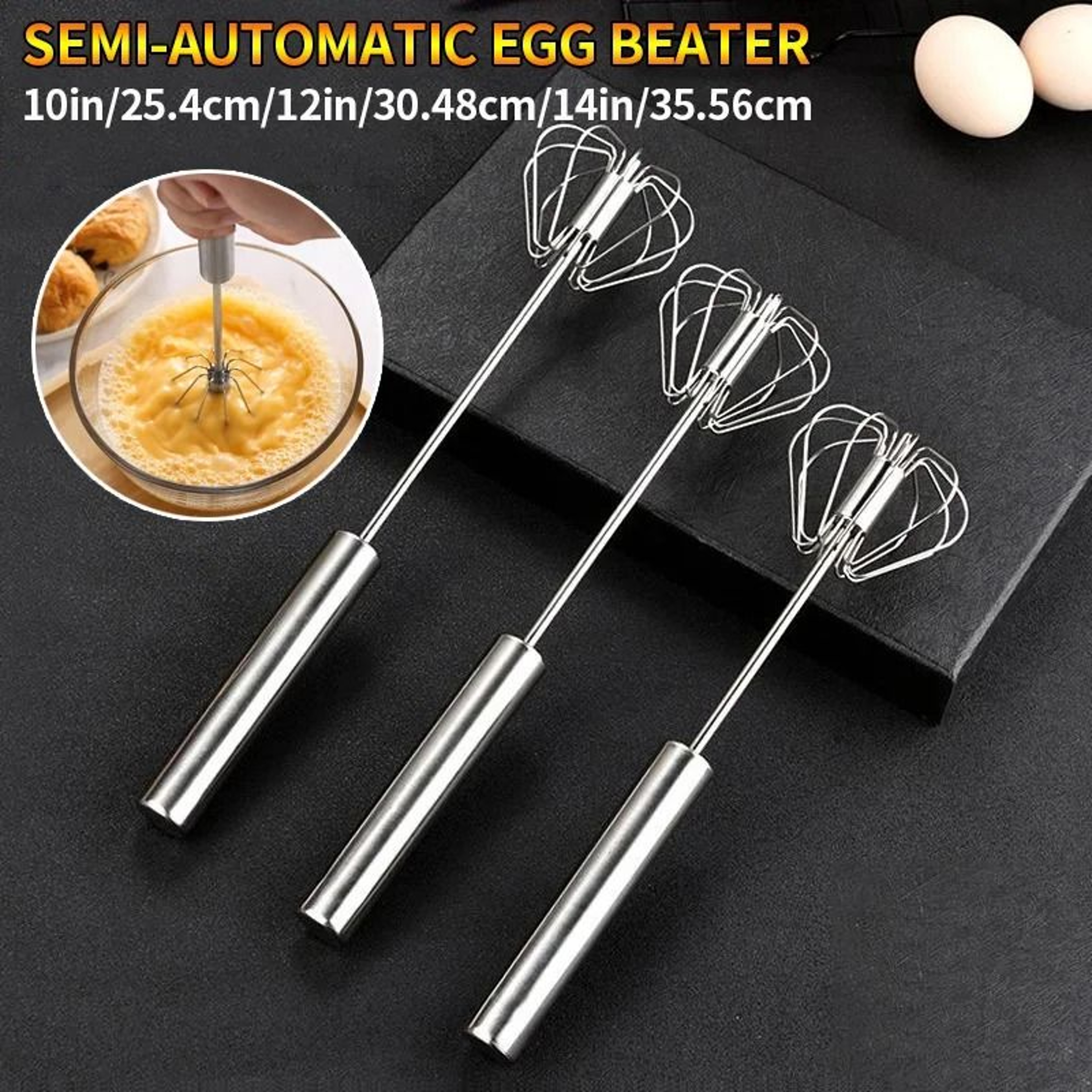 SemiAutomatic Rotating Egg Beater  Manual Hand Cream  Egg Mixer Baking Tool 0