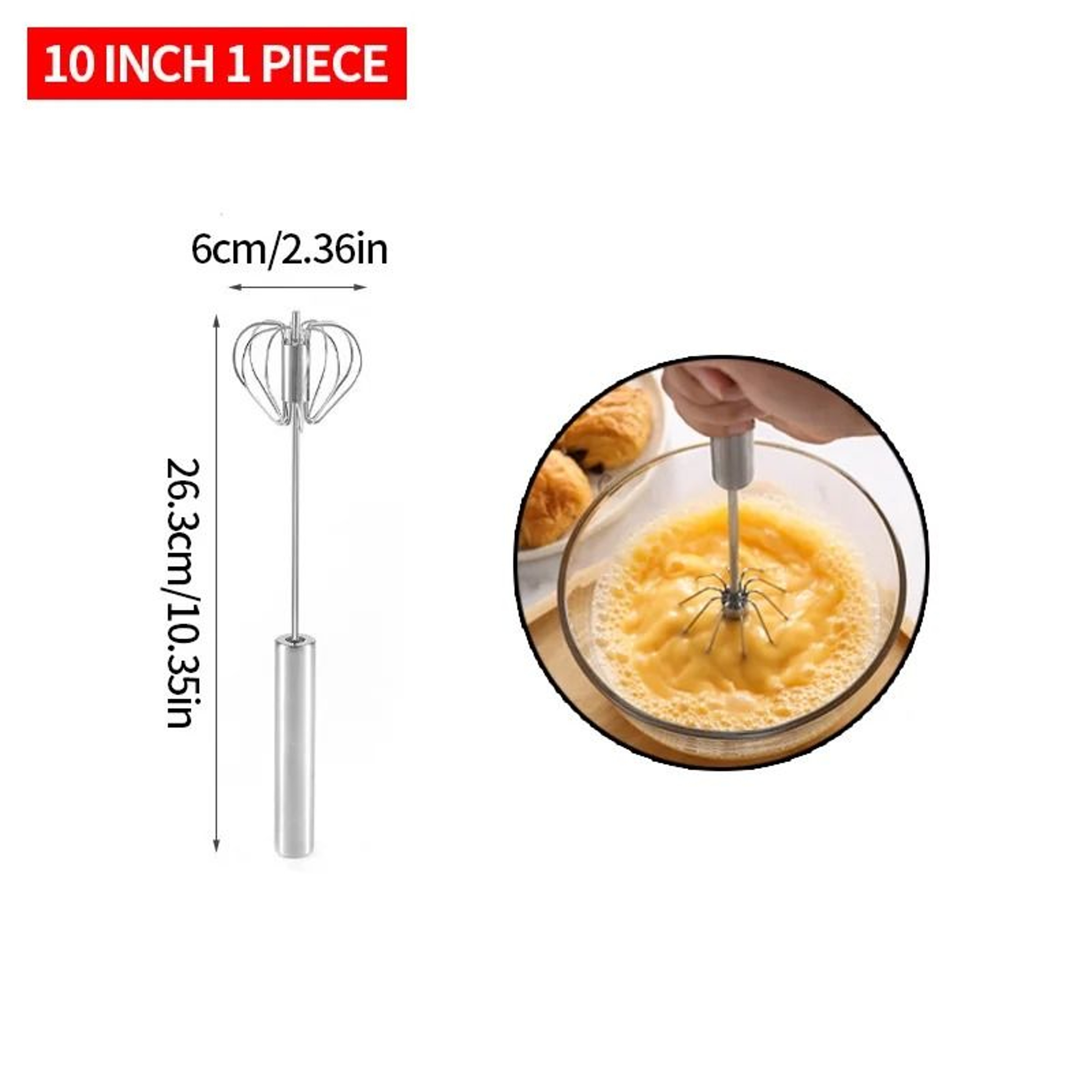 SemiAutomatic Rotating Egg Beater  Manual Hand Cream  Egg Mixer Baking Tool 7