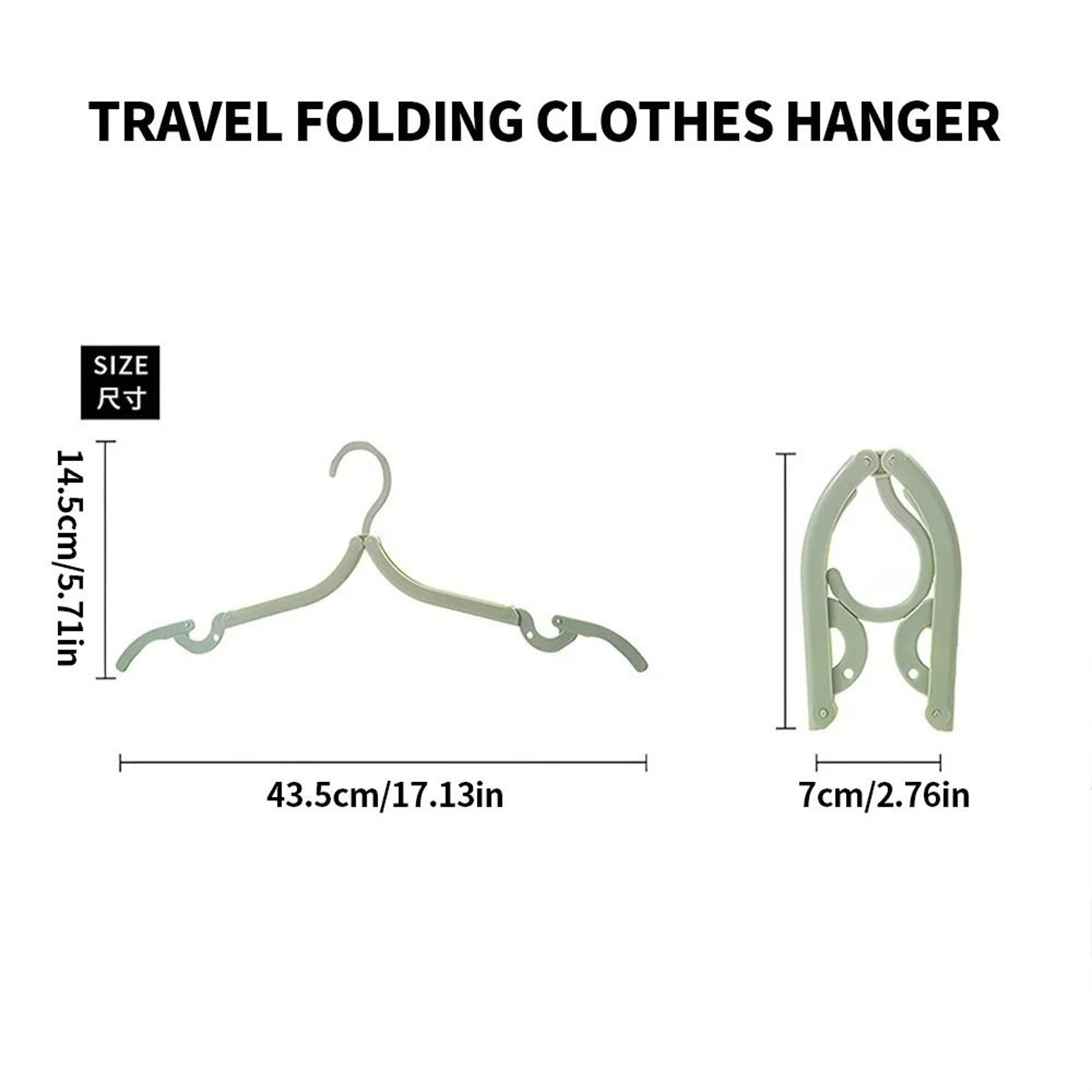 ABS Travel Folding Clothes Hanger  UltraLight Portable  AntiSlip Design 2