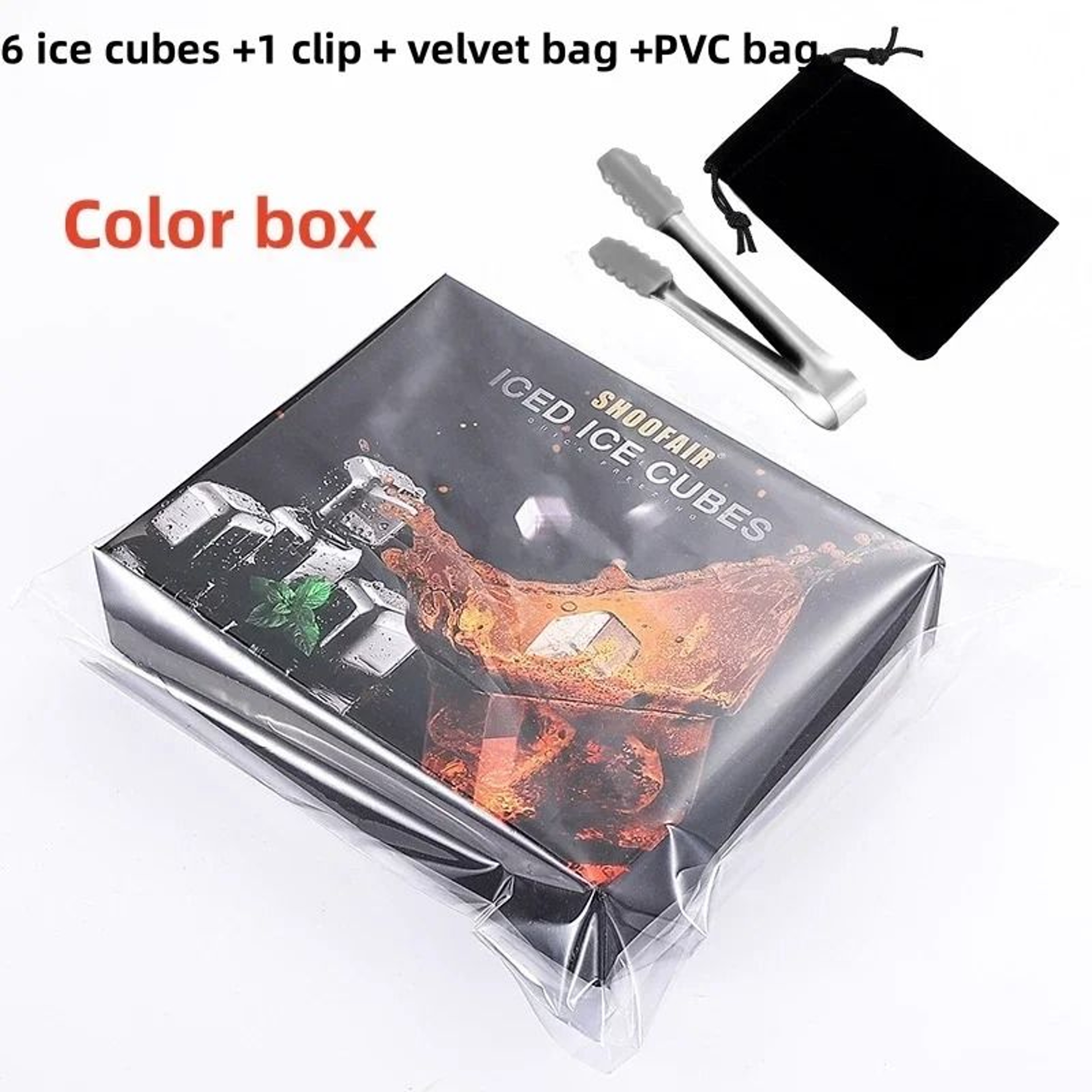 Premium 6Piece Stainless Steel Ice Block Set  Reusable Chilling Stones For Whiskey  Wine 7