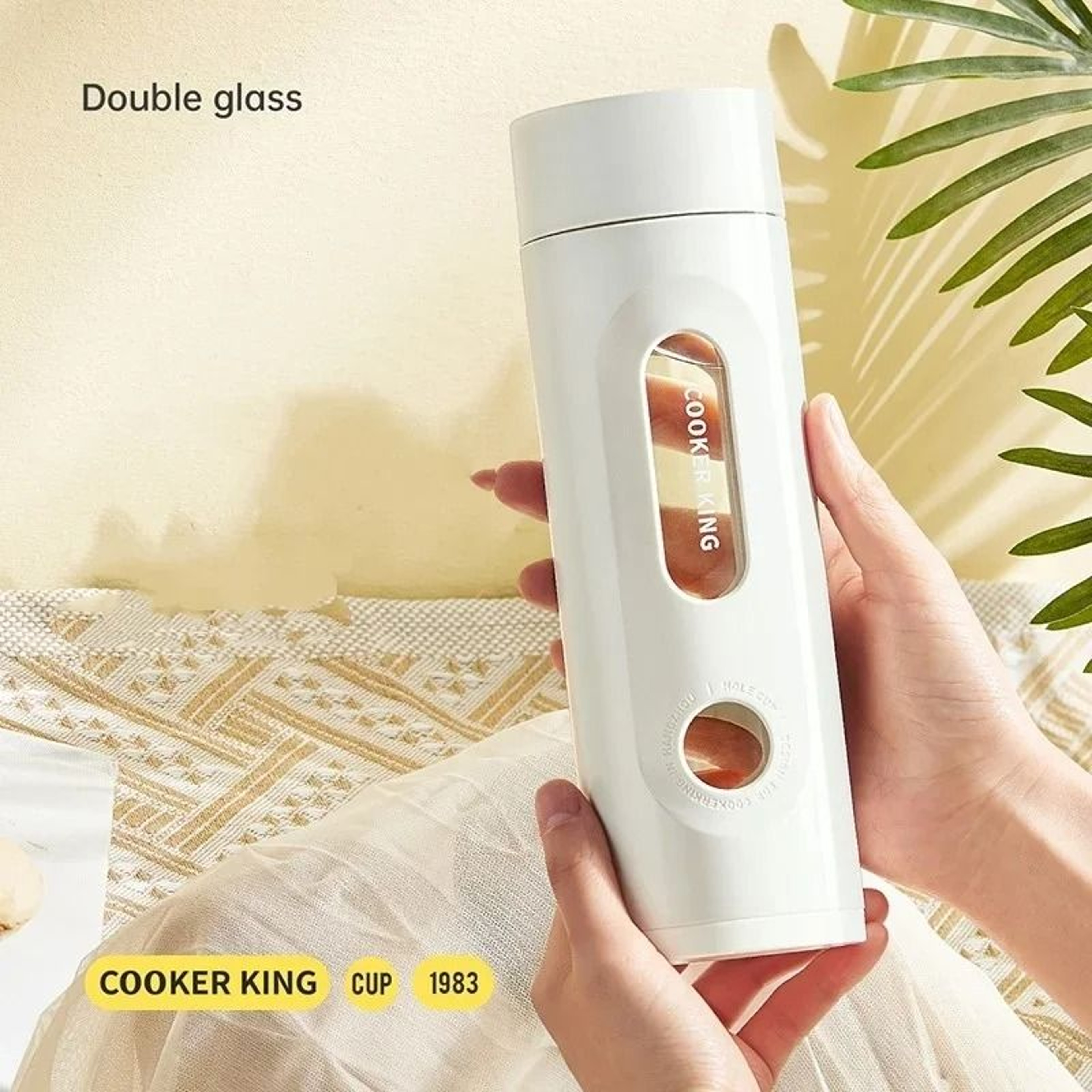 COOKER KING Portable High Borosilicate Glass Tea Cup  ExplosionProof DoubleLayer AntiDrop Bottle 2