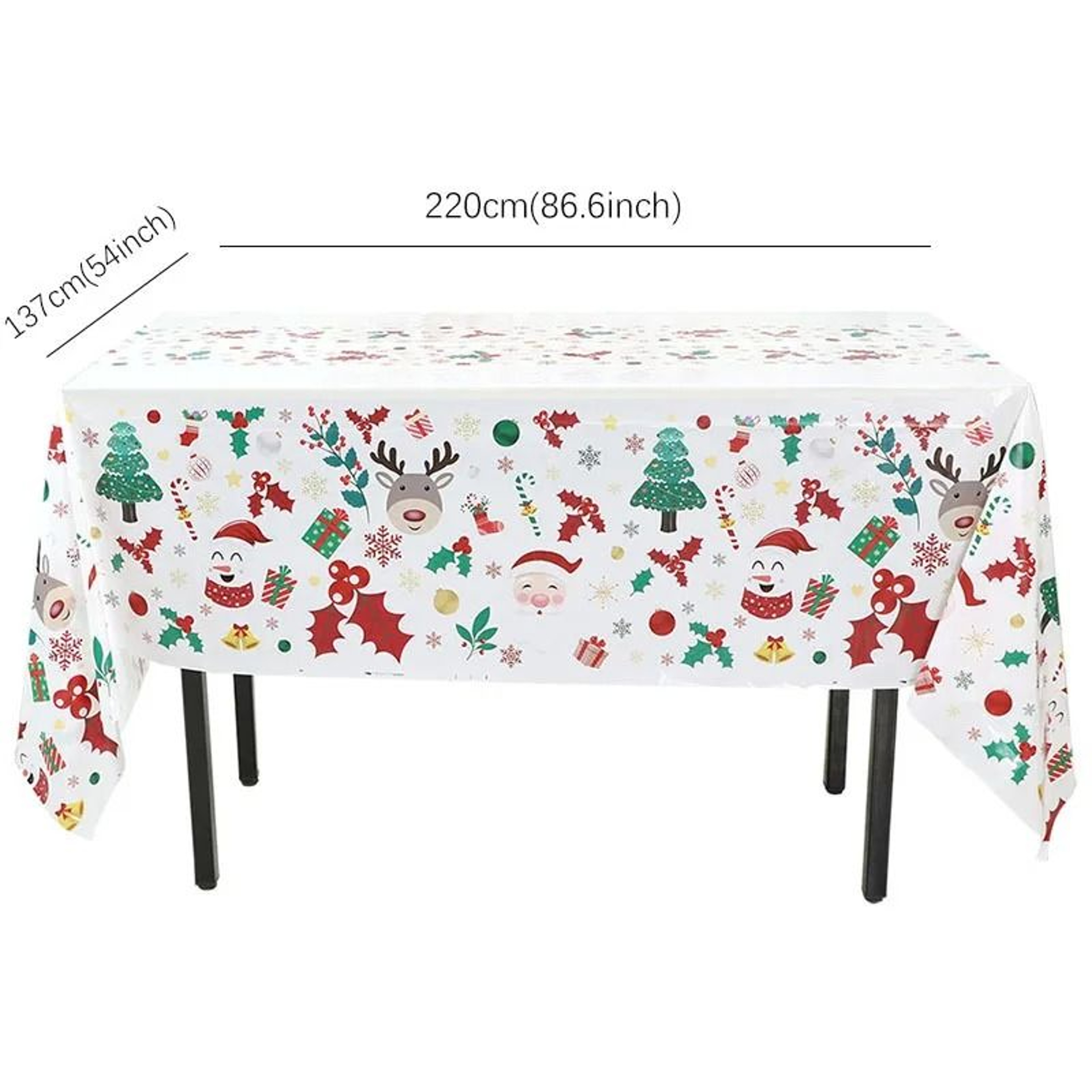 JUSTINLAU Deluxe Christmas Cutlery  Disposable Tableware Set  Festive Plates Cups  Decor 5