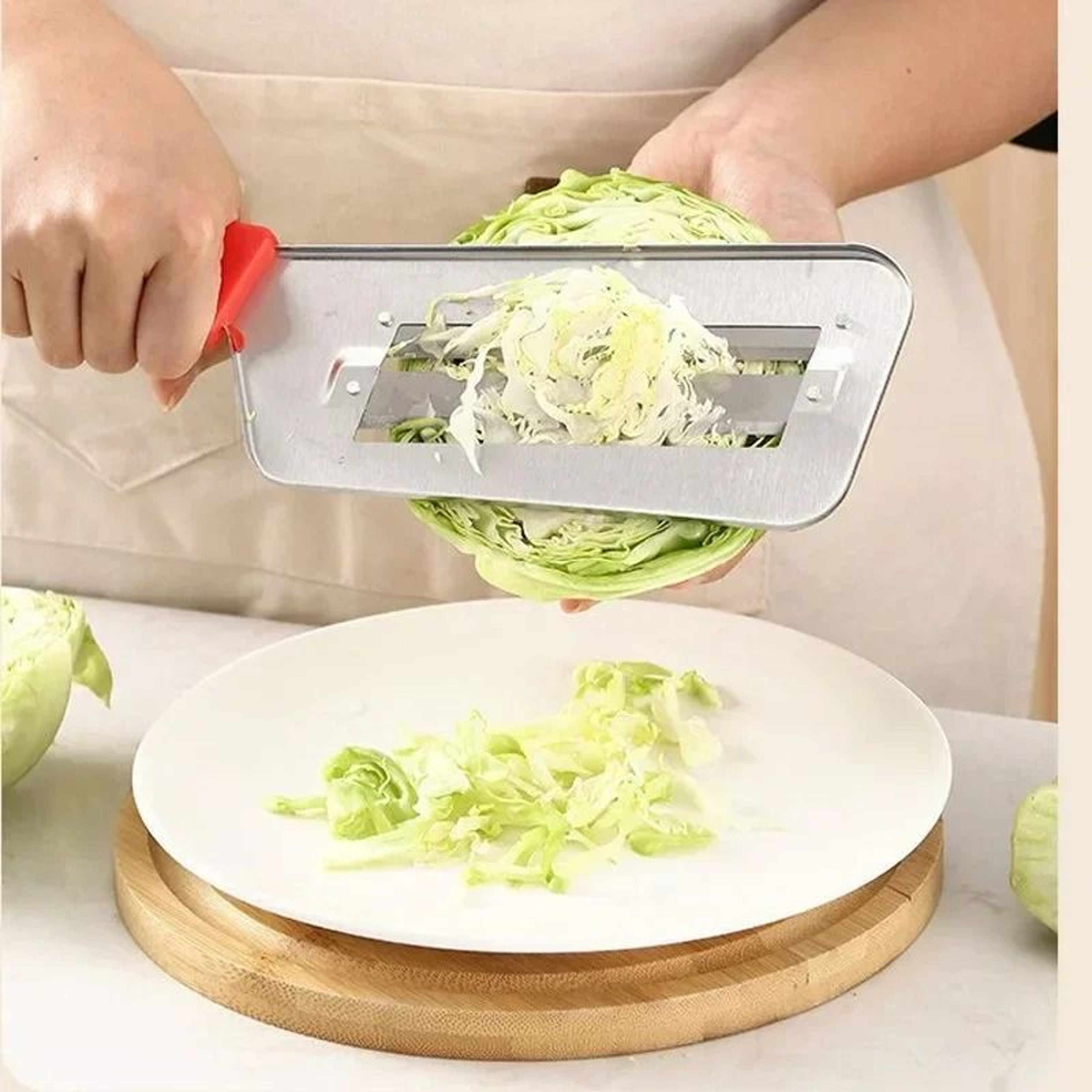 JUSTINLAU Stainless Steel Cabbage Slicer  Multifunction DualBlade Vegetable Knife 3