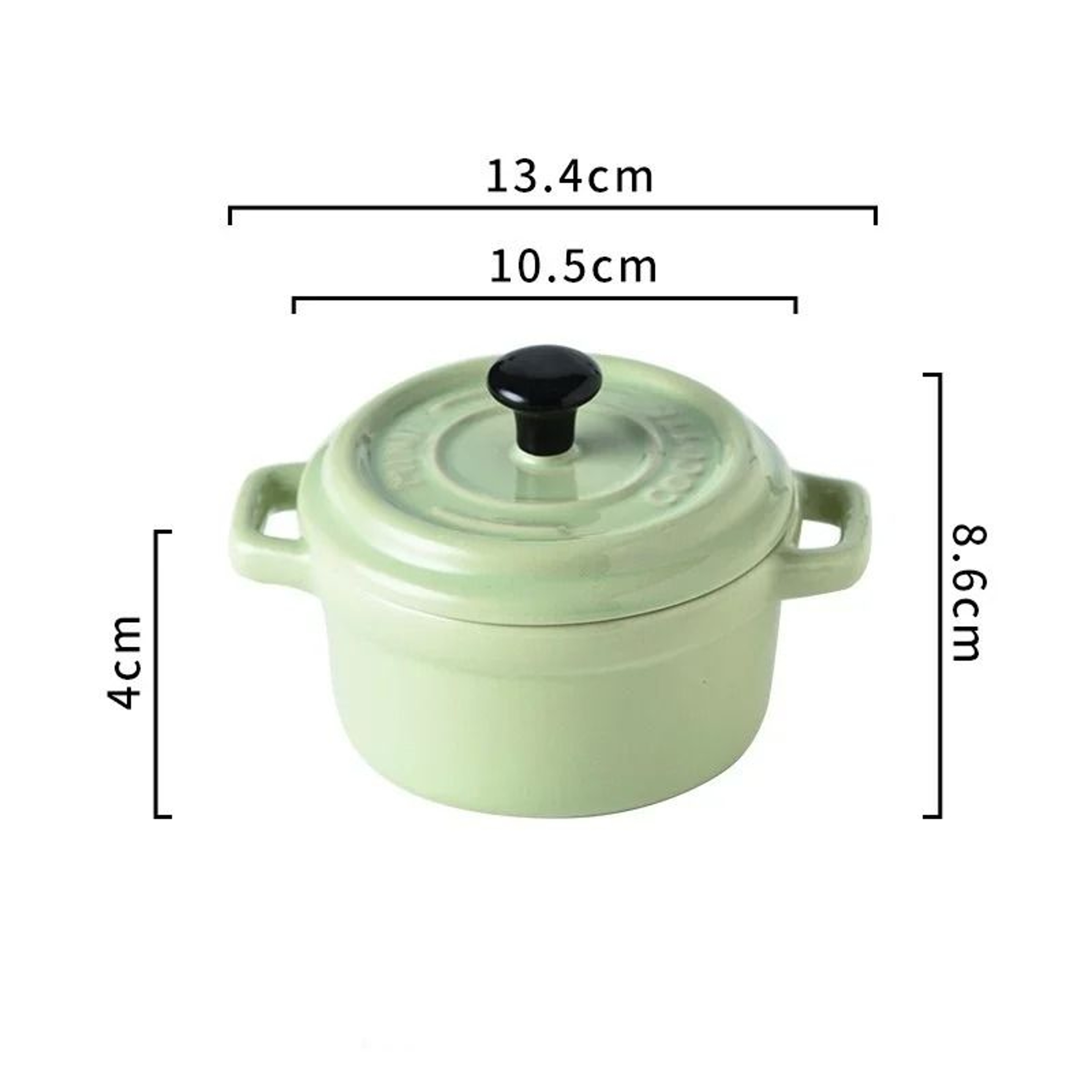 200ML Mini Ceramic Casserole Dish  Oven Safe Ramekin With Lid  Handles 7