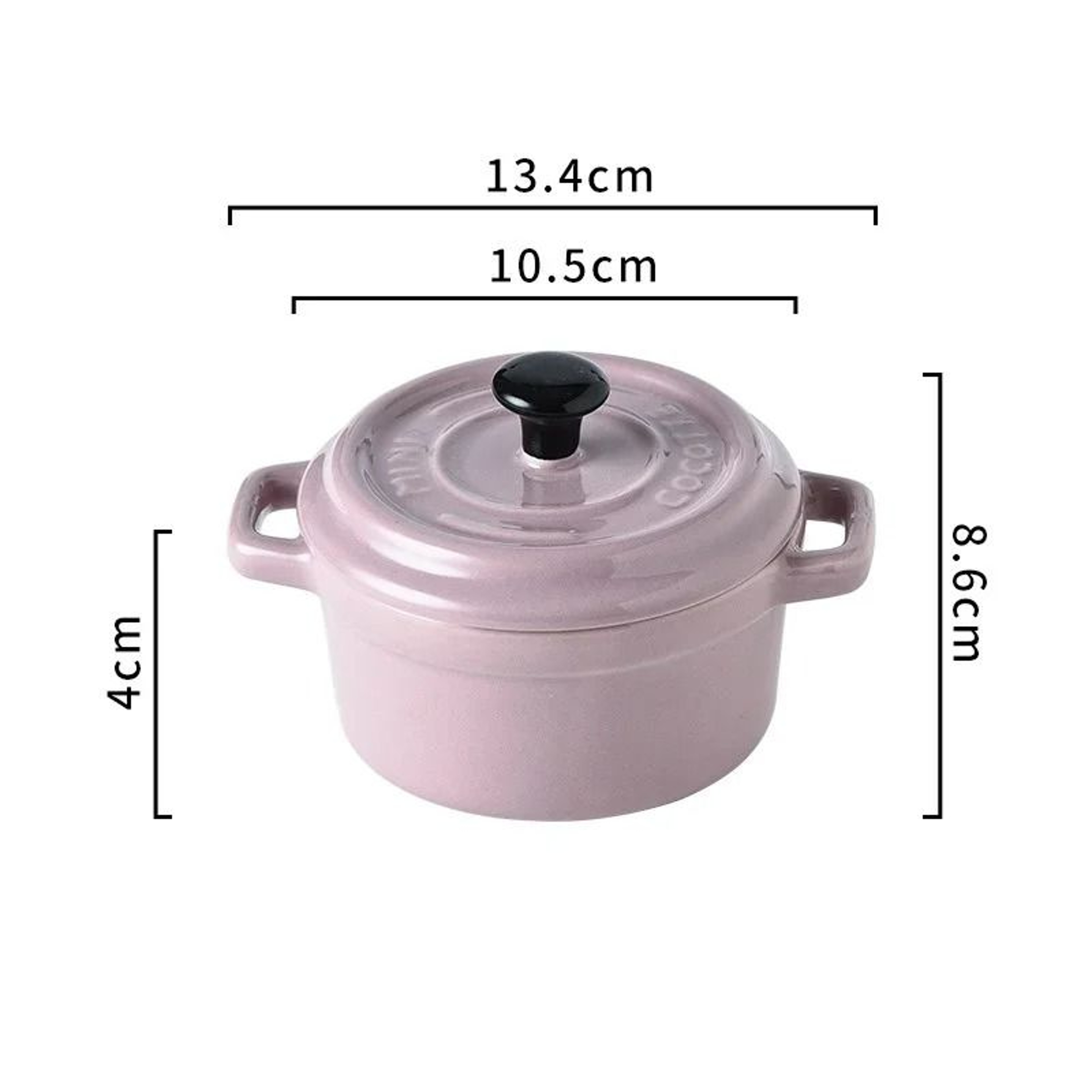 200ML Mini Ceramic Casserole Dish  Oven Safe Ramekin With Lid  Handles 8