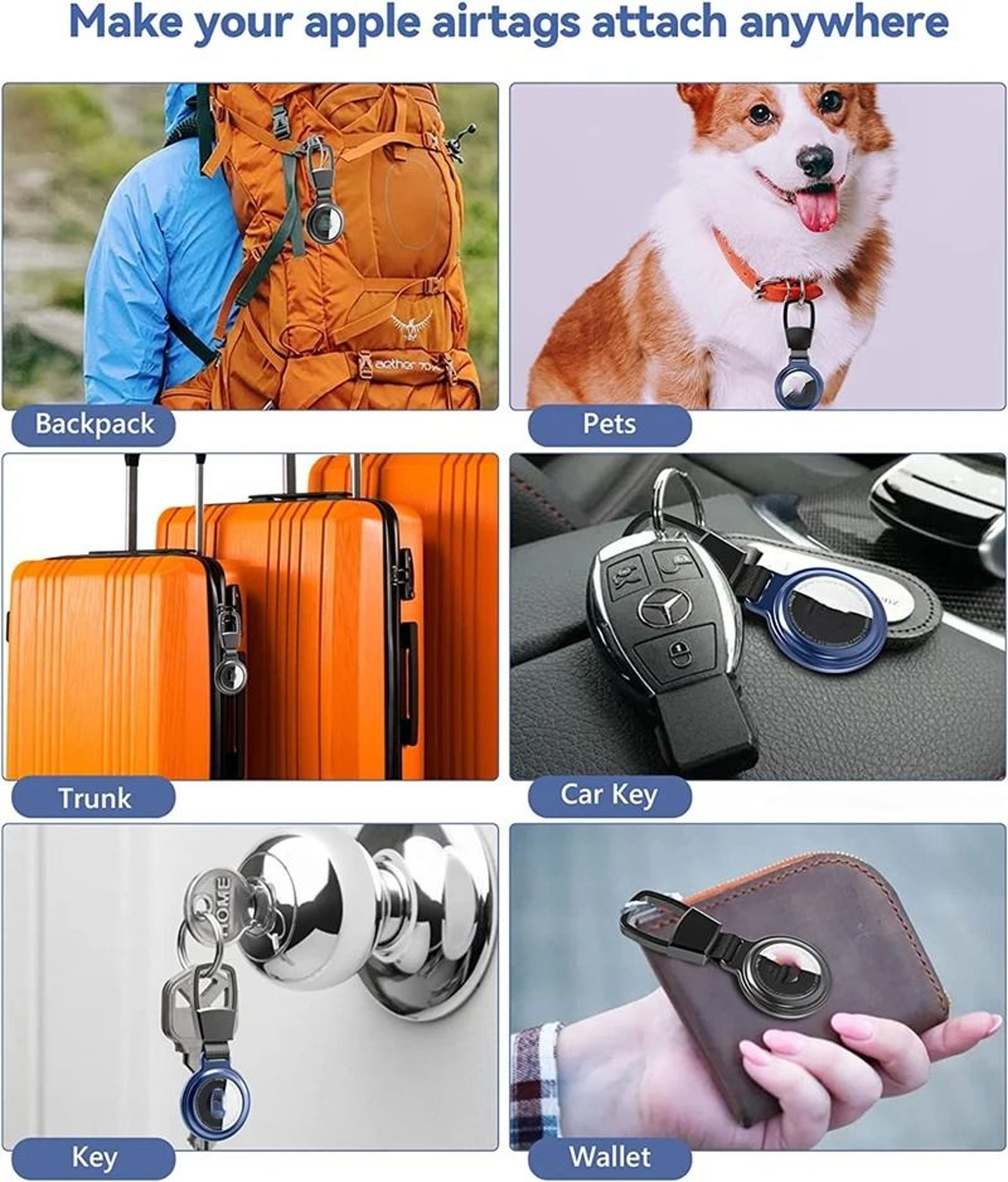 Magnetic Metal Protective Case For Apple AirTag  HeavyDuty Keychain Bumper  Locator Sleeve 5