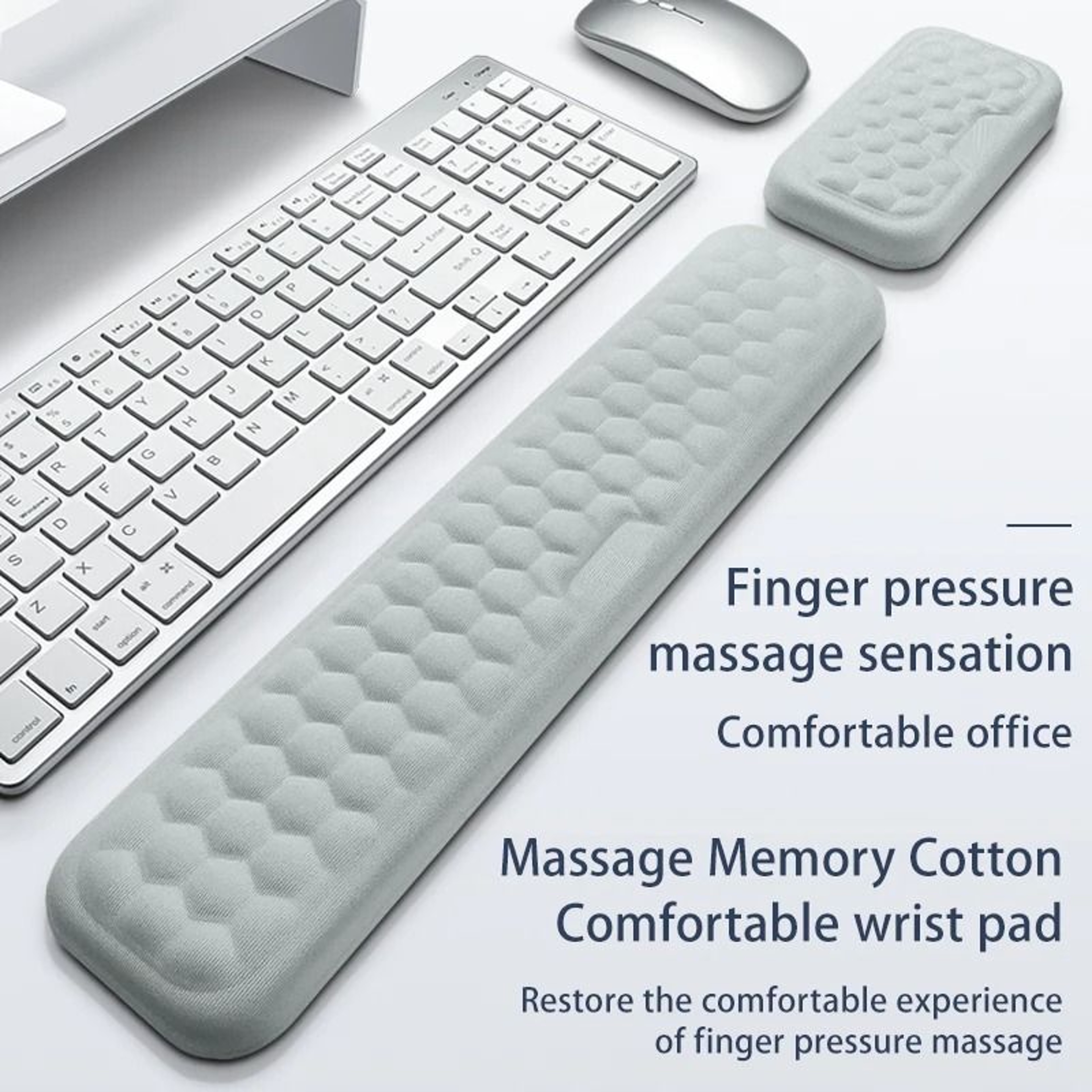 Wrist Mouse Keyboard Pad With Ergonomic Memory Foam Support For Office And Home Computers 2