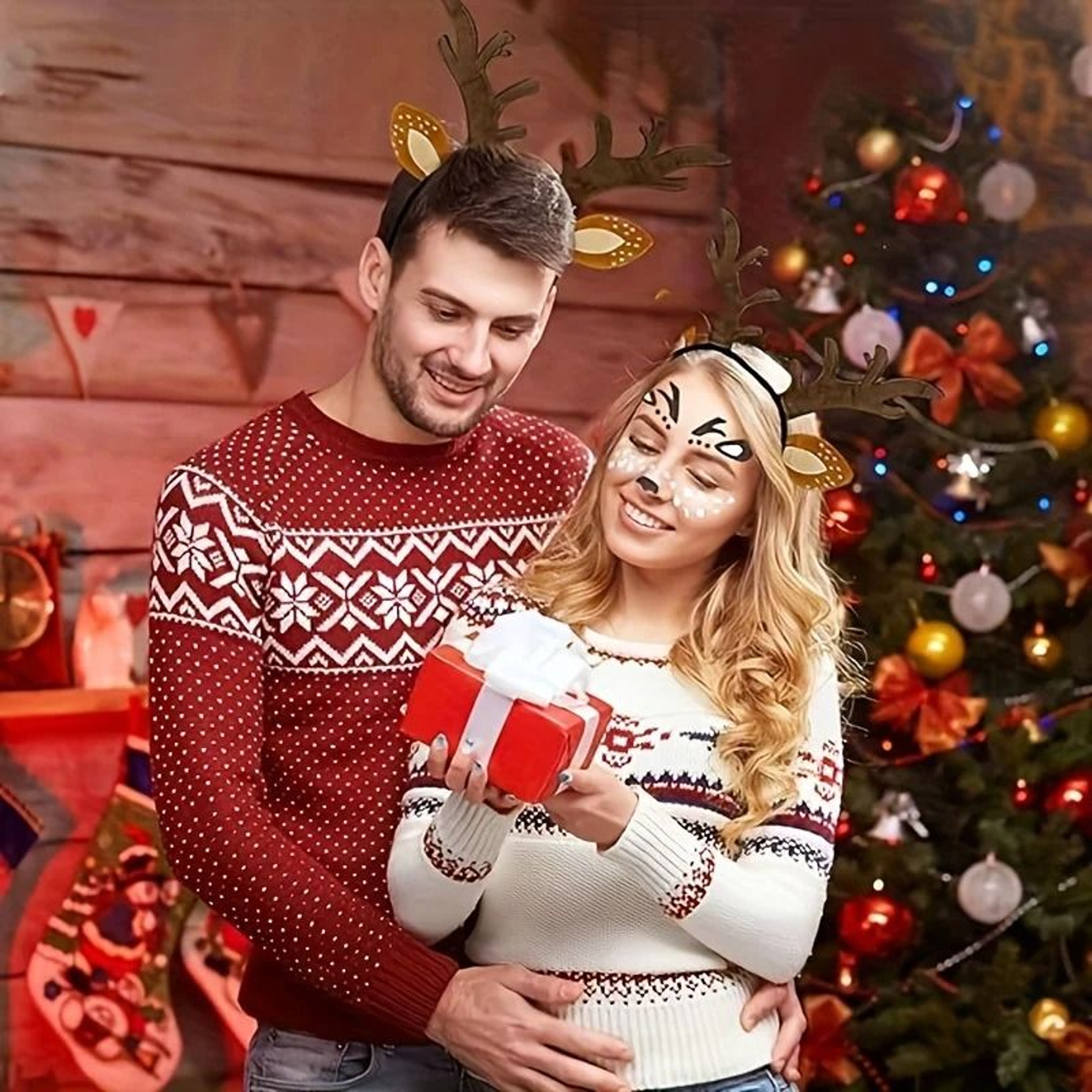 Taming Deer Head With Womens Clothing Accessories Set Christmas Deer Antler Animal Fancy Dress Up S 4