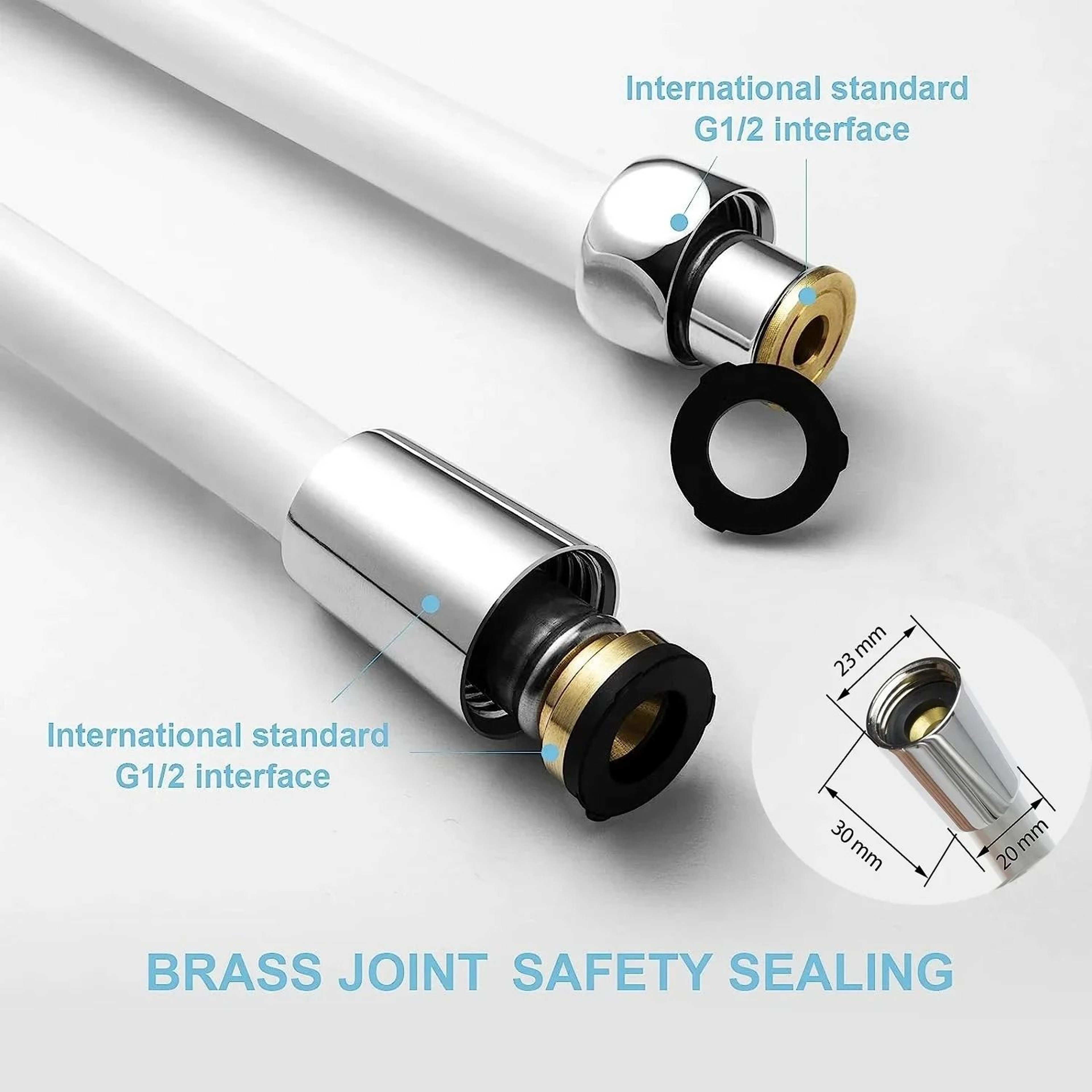 New PVC High Pressure Smooth Shower Hose Flexible AntiWinding Universal G12 Replacement For Handhel 1