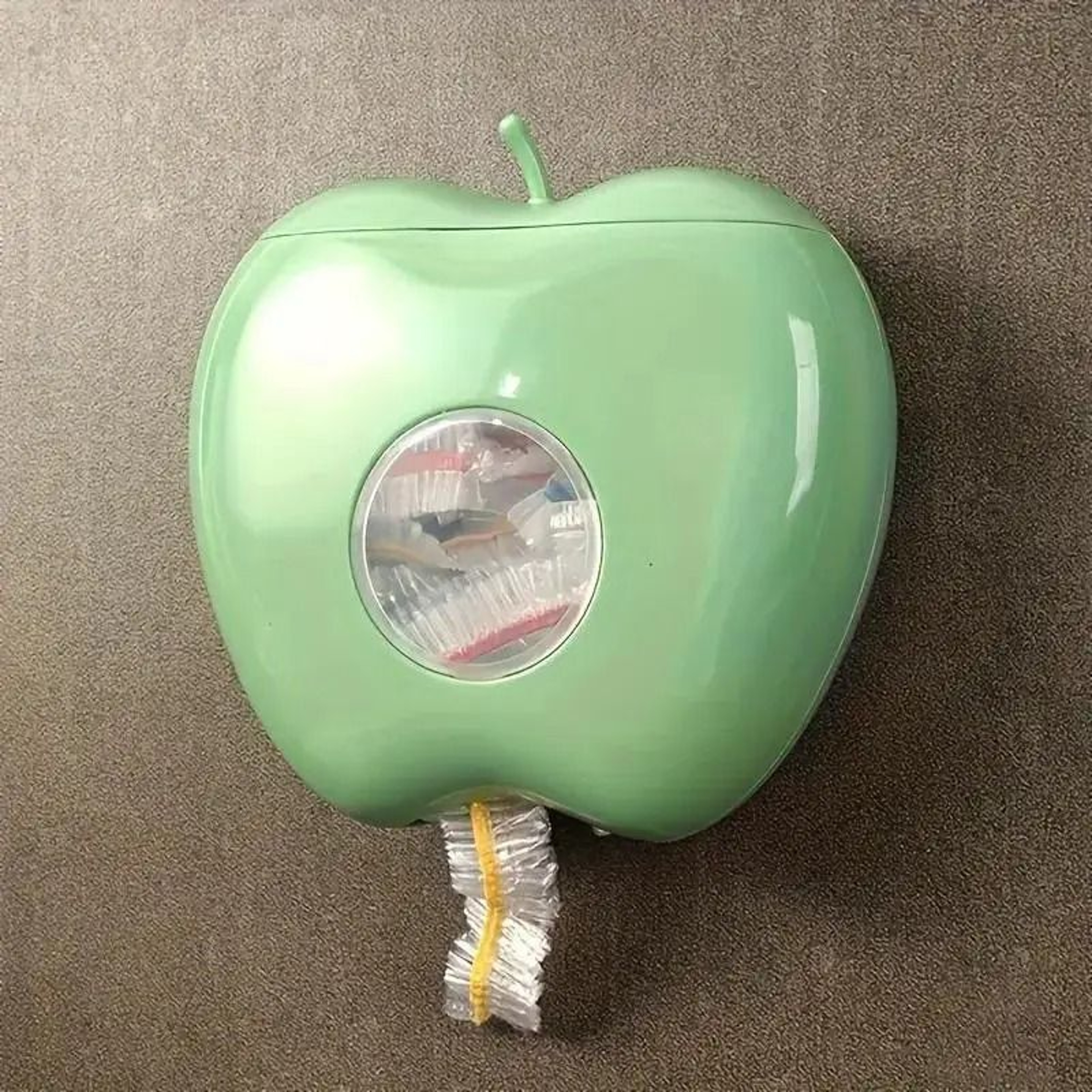 WallMounted AppleShaped Bag Dispenser And SpaceSaving Organizer 1