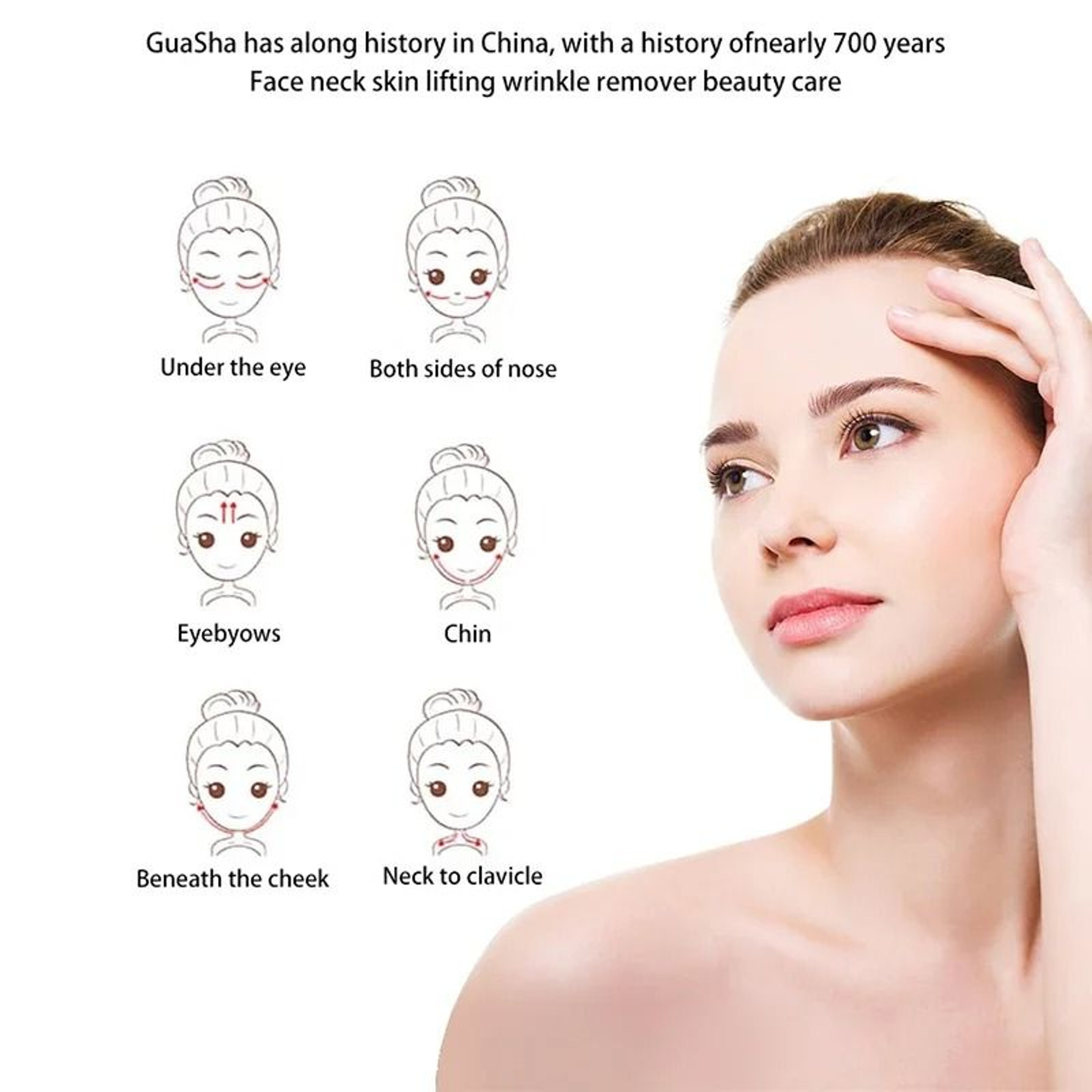 Stainless Steel Facial GuaSha Scraping  Lifting Massage Tool 2