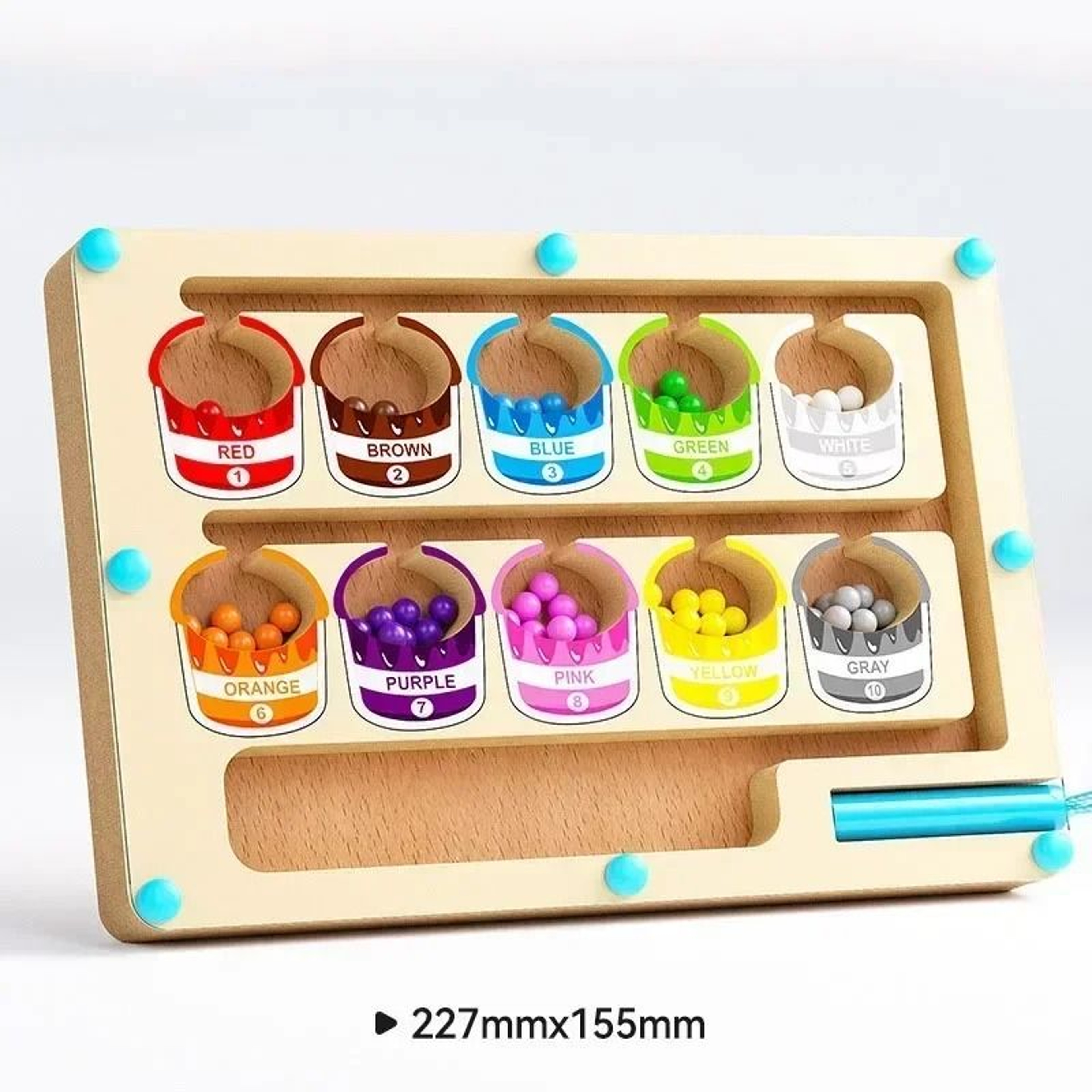 Montessori Magnetic Color  Number Sorting Maze  Wooden Sensory Activity Board 8