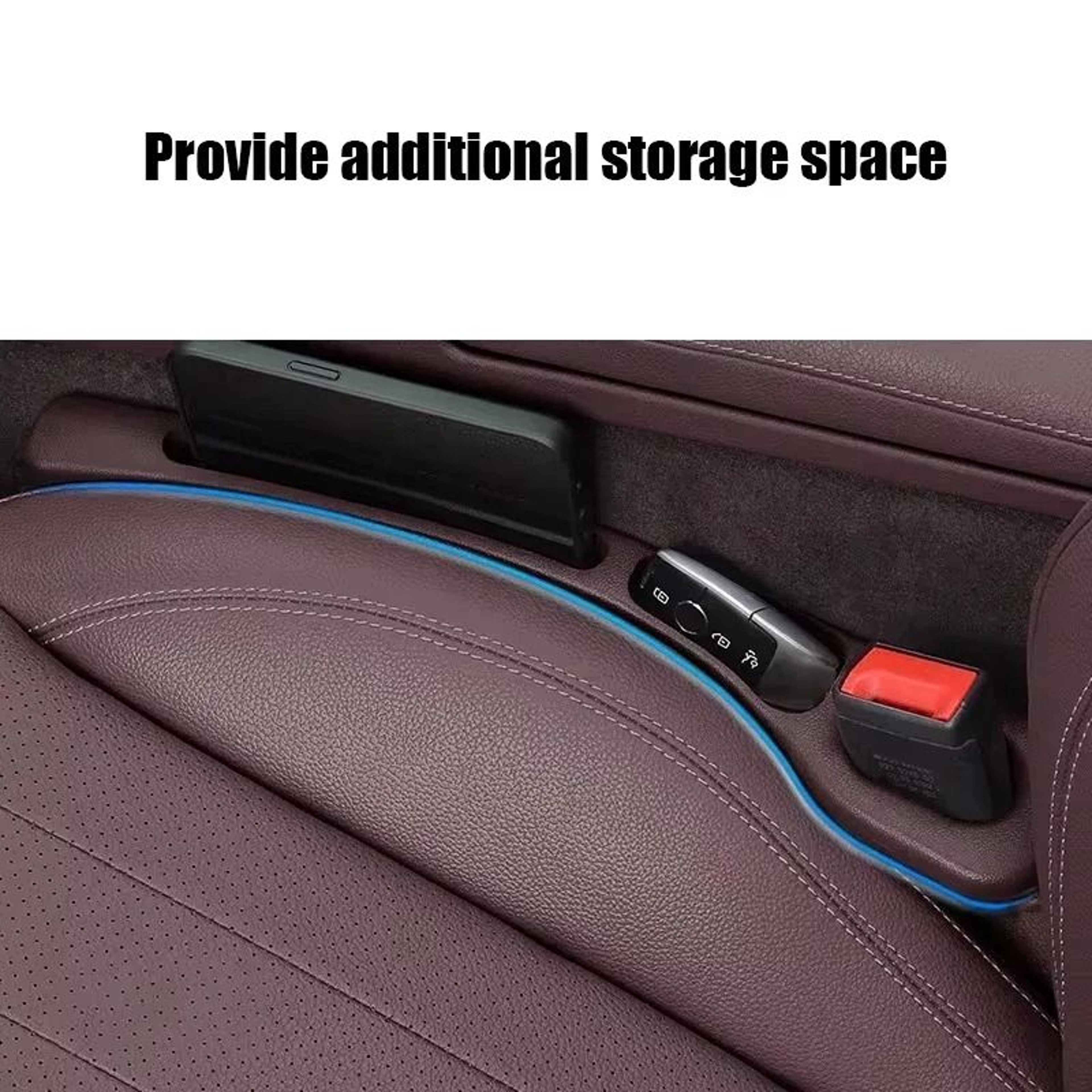 2Pcs Universal Car Seat Gap Filler  PU LeakProof Stopper  Organizer 2