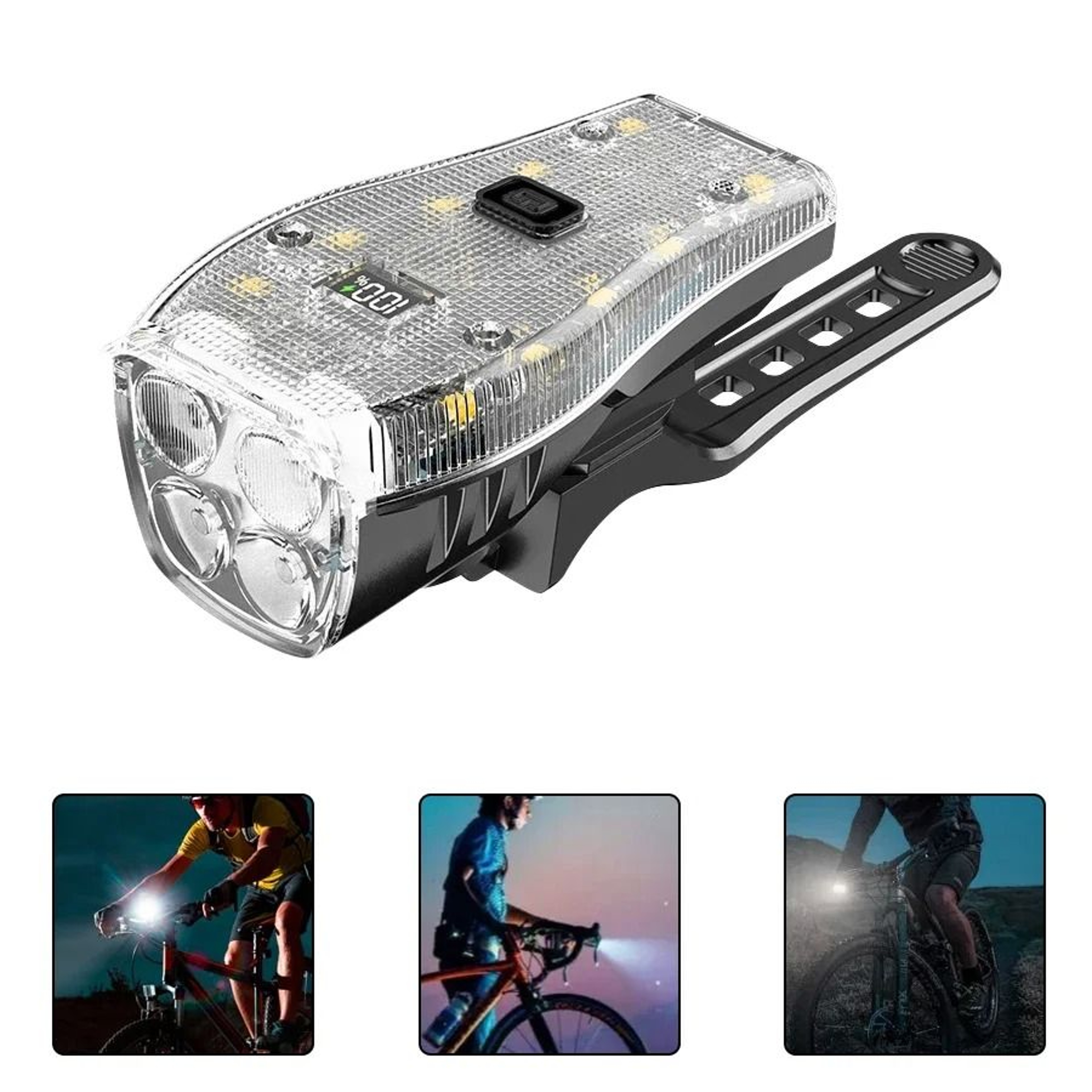 T6 LED Bicycle Front Light  HighIntensity Rechargeable Night Riding Headlamp 12