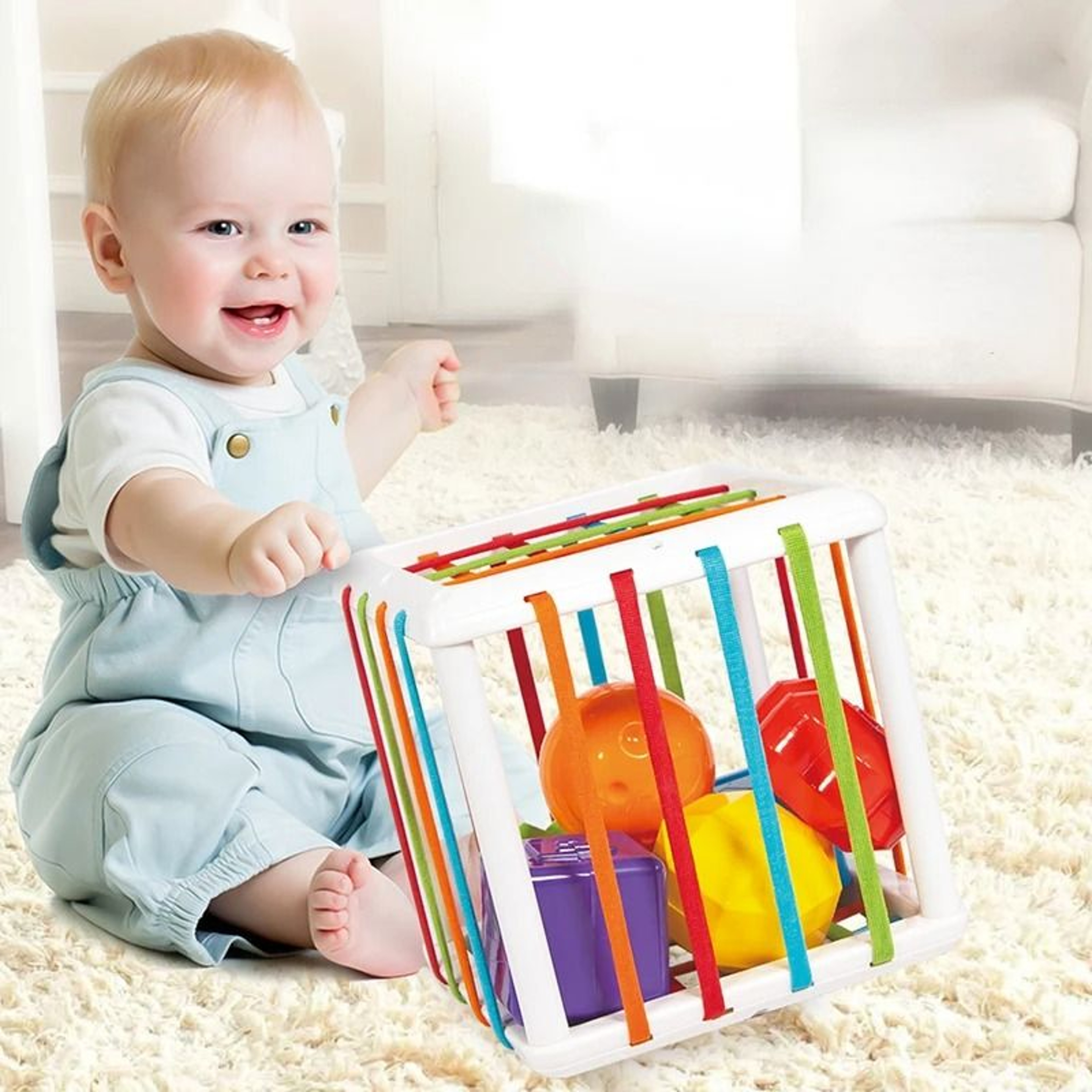 Montessori Rainbow Sensory Training Grasping Toy For Infants 2